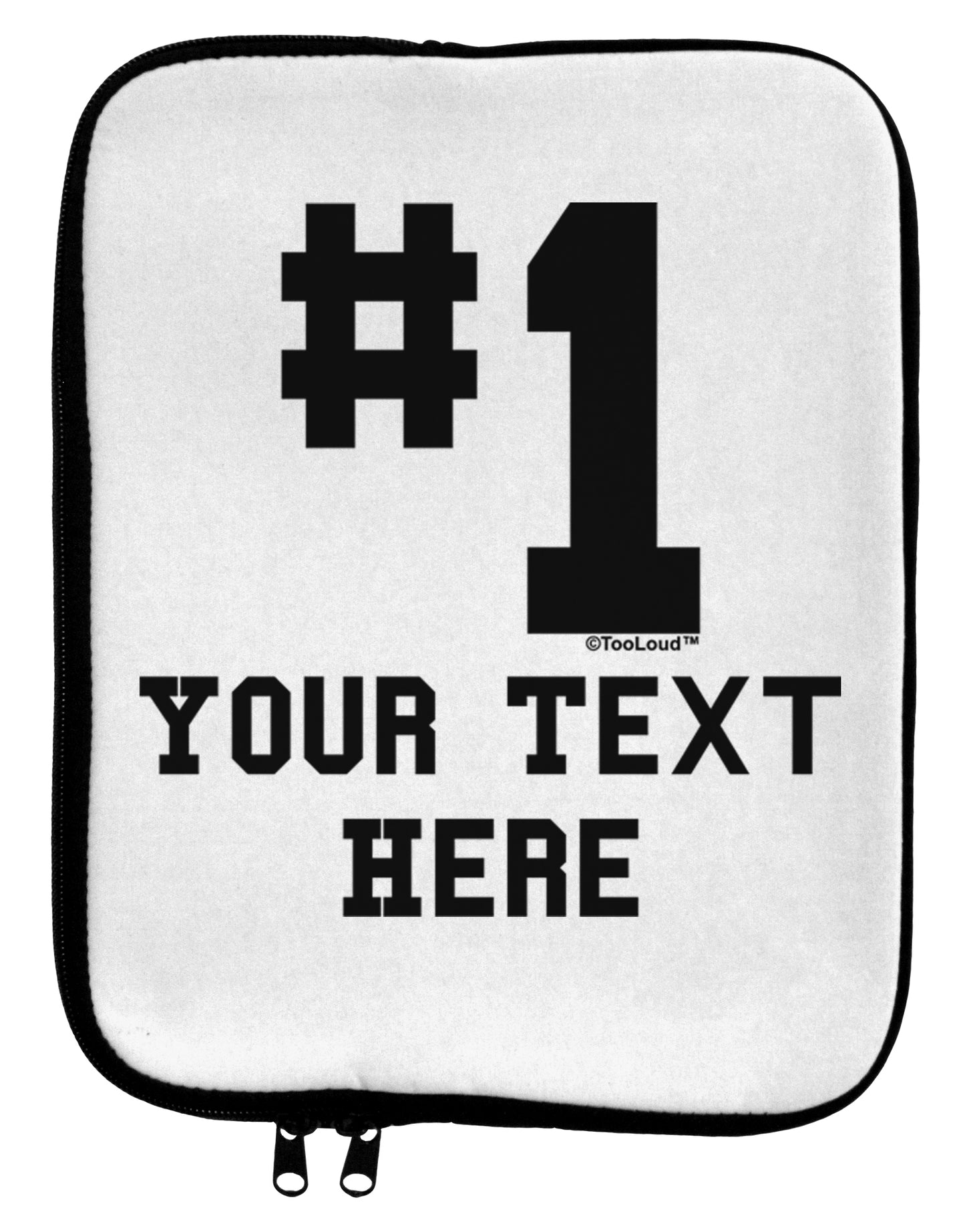 Personalized Number 1 9 x 11.5 Tablet Sleeve by TooLoud-TooLoud-White-Black-Davson Sales