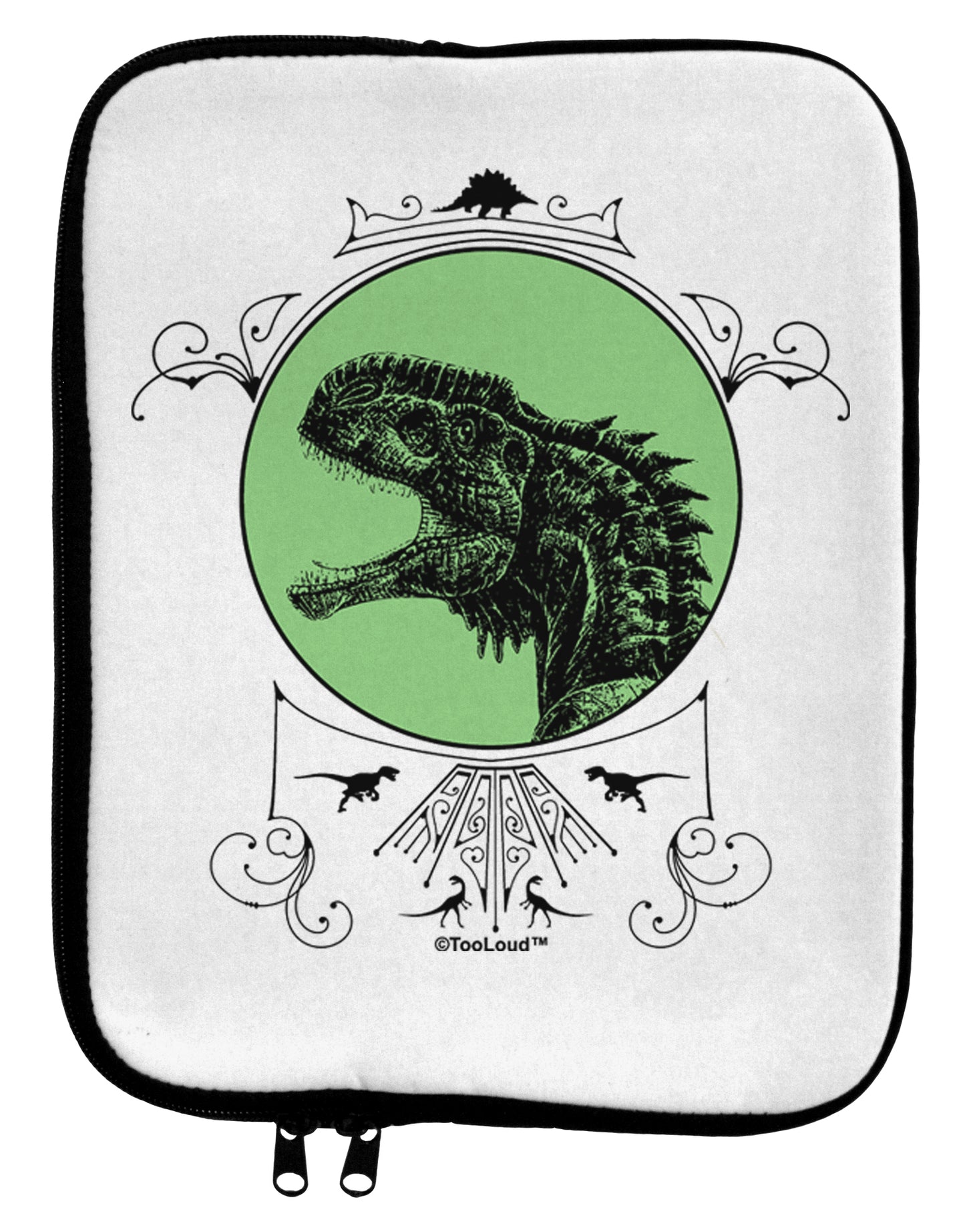 Jurassic Dinosaur Face 9 x 11.5 Tablet Sleeve by TooLoud-TooLoud-White-Black-Davson Sales