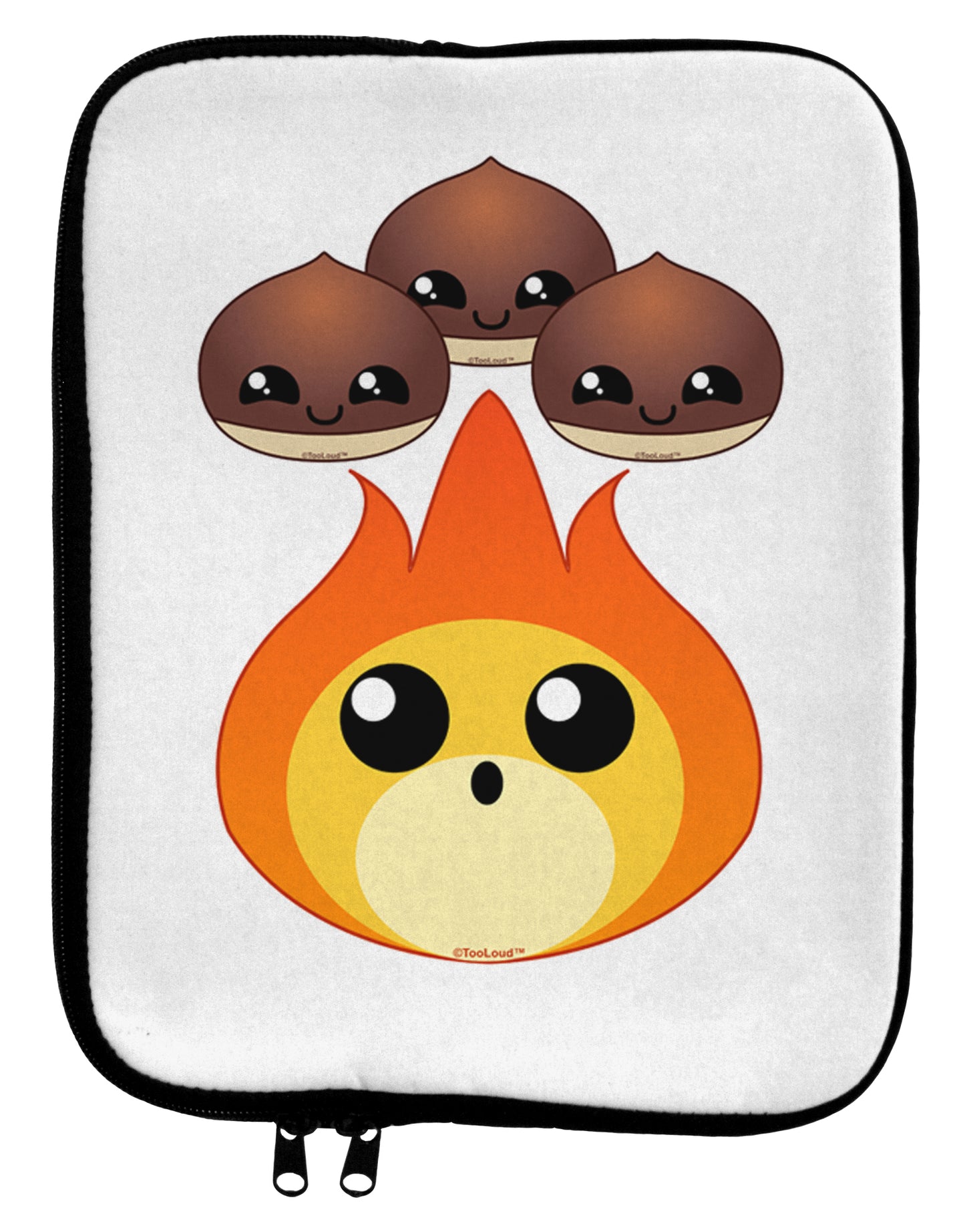 Cute Chestnuts Roasting - Christmas 9 x 11.5 Tablet Sleeve-TooLoud-White-Black-Davson Sales