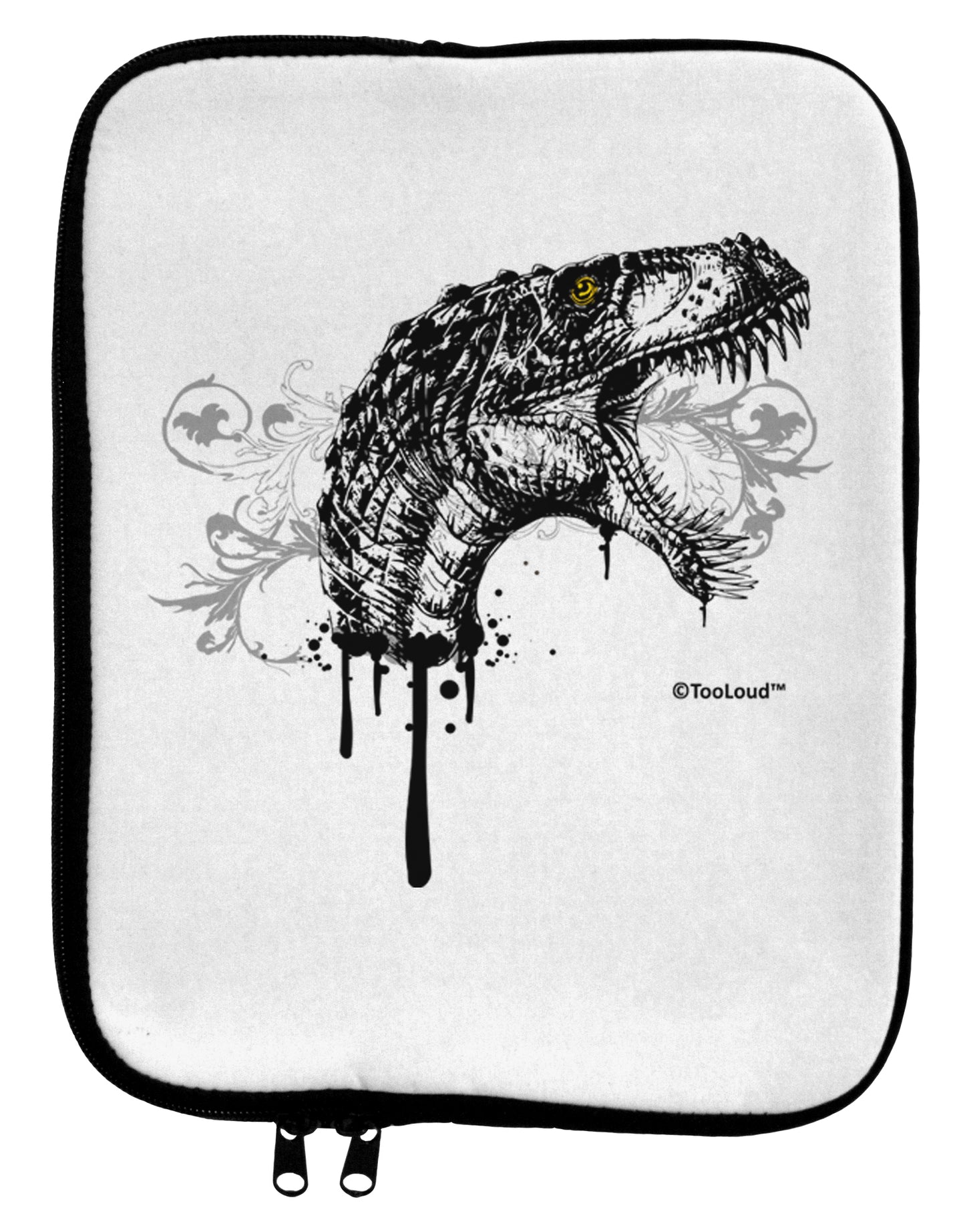 Artistic Ink Style Dinosaur Head Design 9 x 11.5 Tablet Sleeve by TooLoud-TooLoud-White-Black-Davson Sales