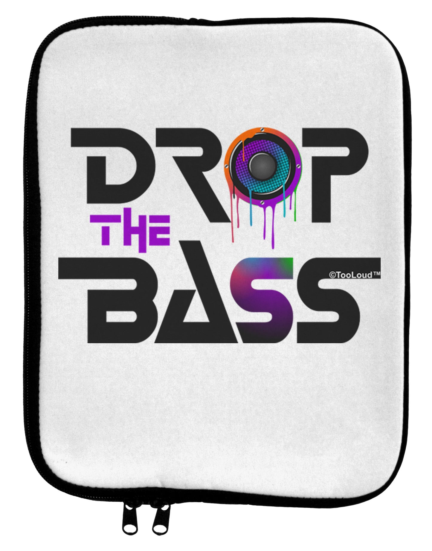 Drop The Bass - Drips Speaker 9 x 11.5 Tablet Sleeve-TooLoud-White-Black-Davson Sales