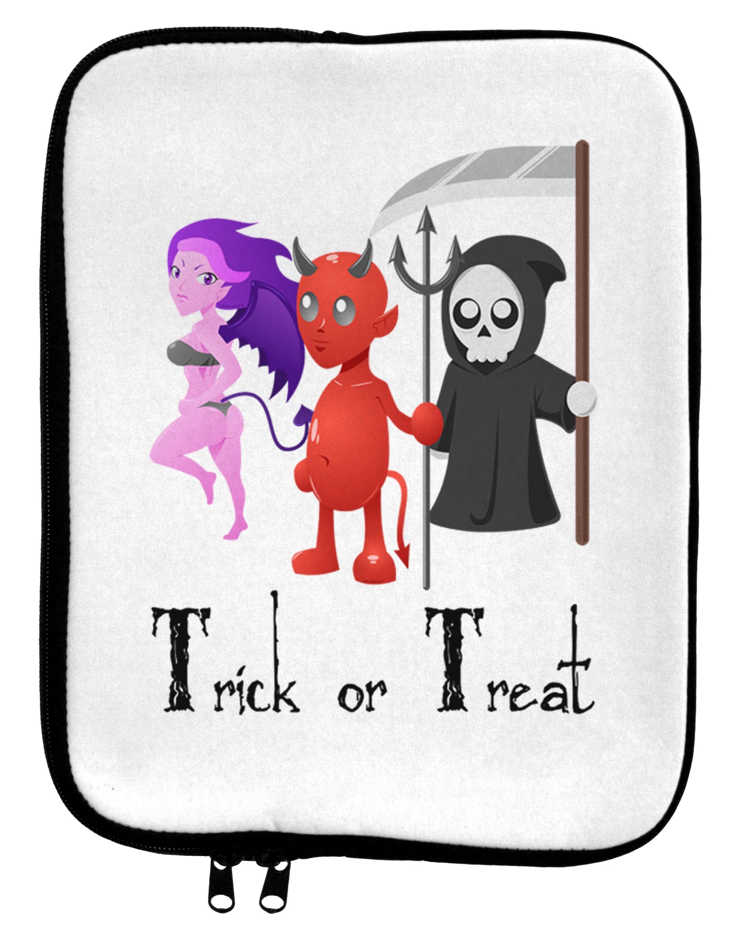 Reaper Devil Succubus - Trick or Treat 9 x 11.5 Tablet Sleeve-TooLoud-White-Black-Davson Sales