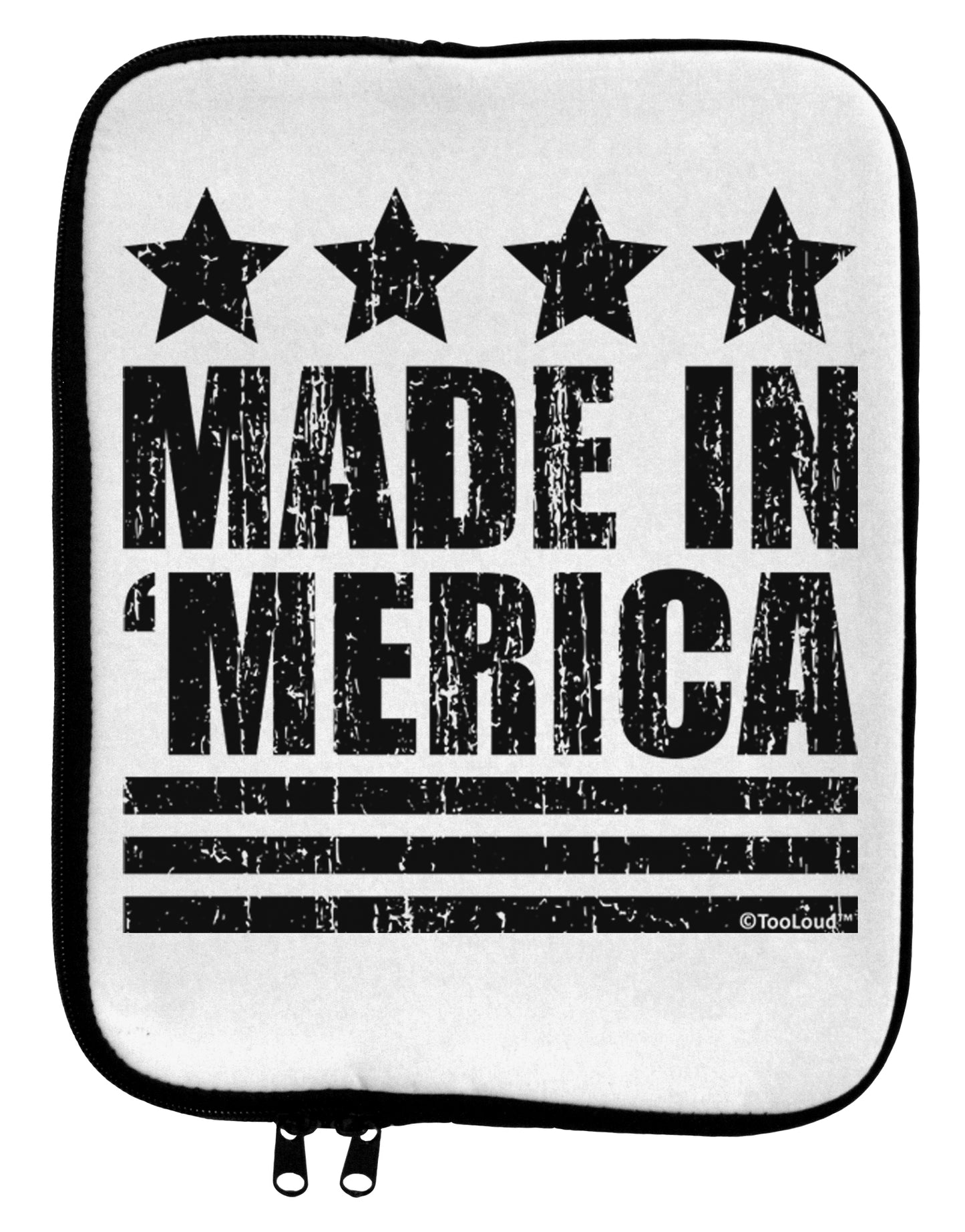 Made in Merica - Stars and Stripes Design 9 x 11.5 Tablet Sleeve by TooLoud-TooLoud-White-Black-Davson Sales