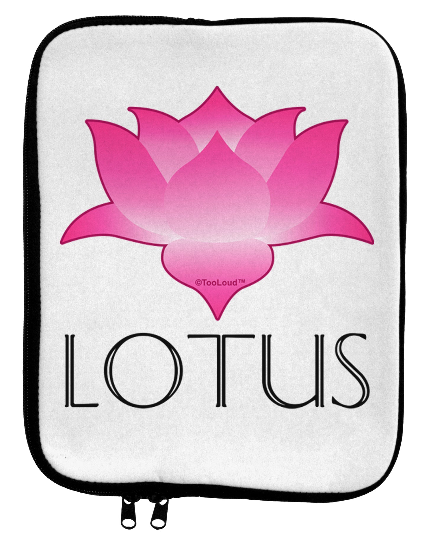 Lotus Flower Design Gradient - Text 9 x 11.5 Tablet Sleeve by TooLoud-TooLoud-White-Black-Davson Sales