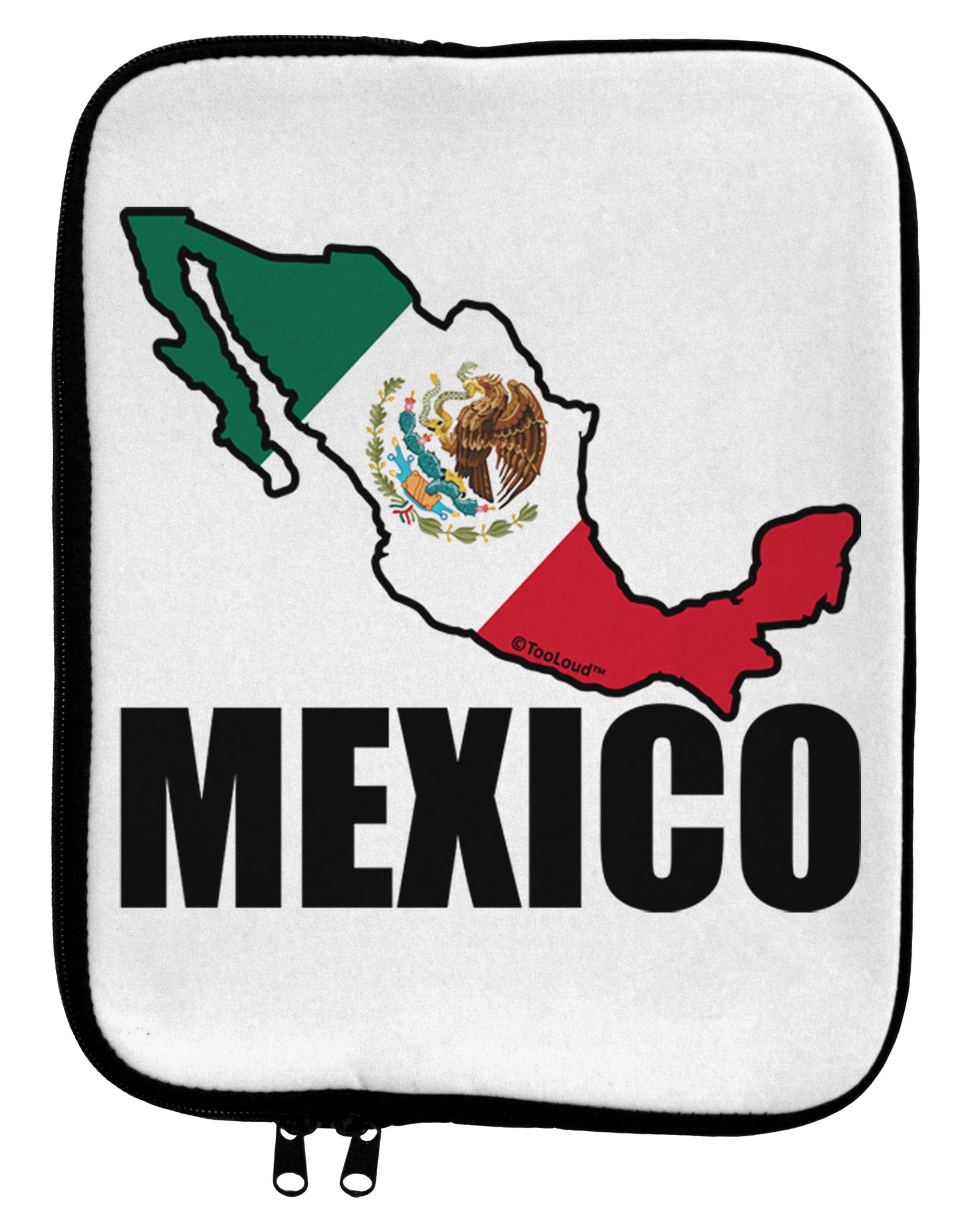 Mexico Outline - Mexican Flag - Mexico Text 9 x 11.5 Tablet Sleeve by TooLoud-TooLoud-White-Black-Davson Sales