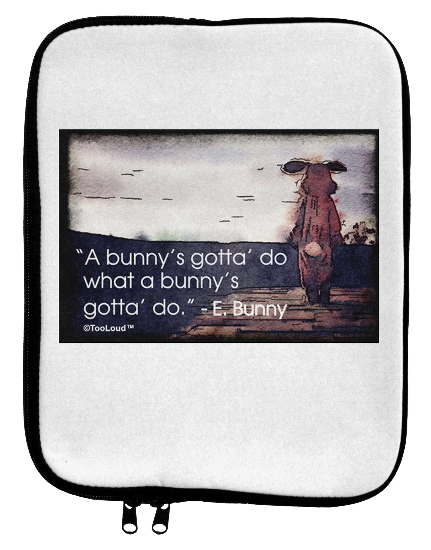 A Bunny's Gotta Do - Easter Bunny 9 x 11.5 Tablet Sleeve by TooLoud-TooLoud-White-Black-Davson Sales