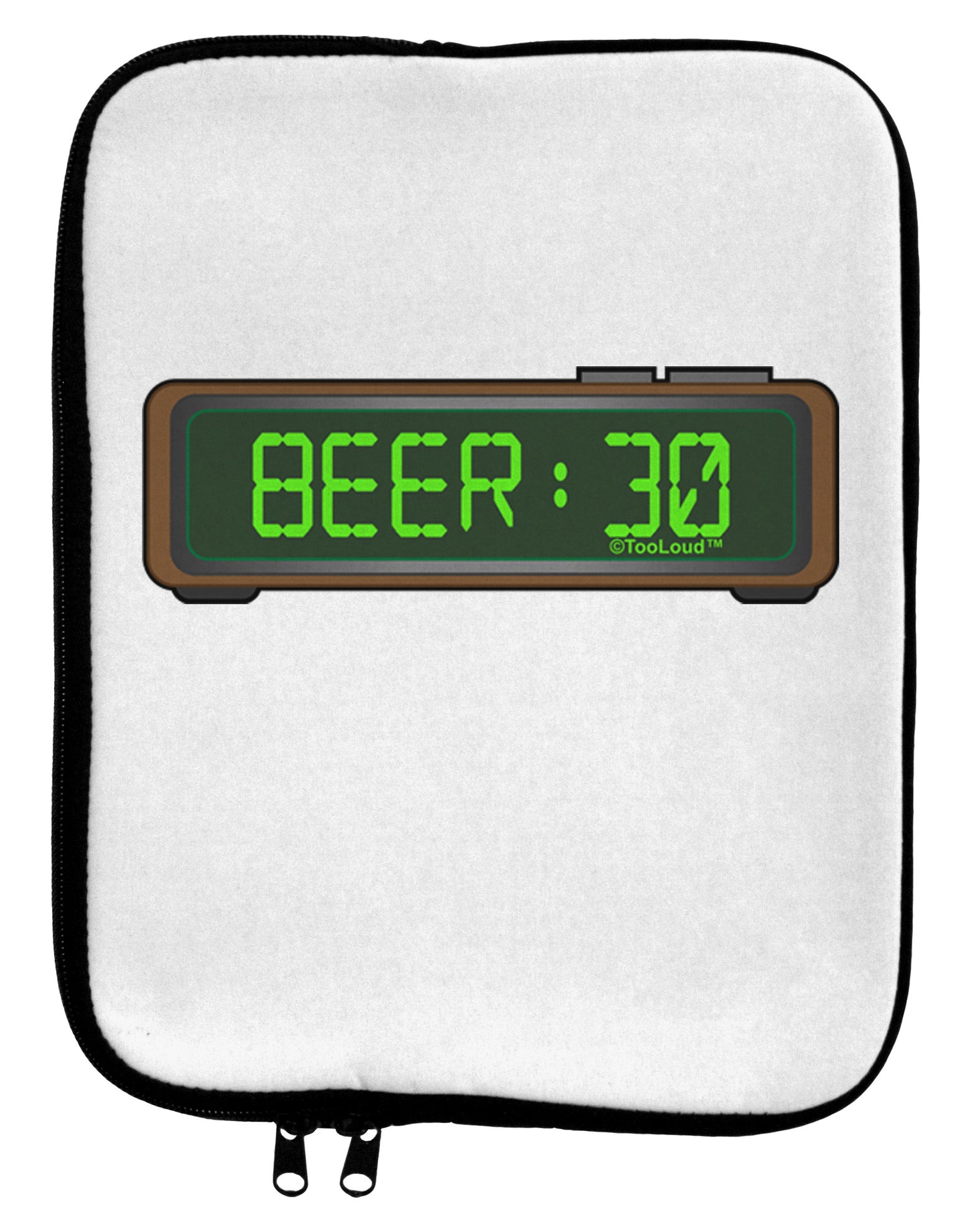 Beer 30 - Digital Clock 9 x 11.5 Tablet Sleeve by TooLoud-TooLoud-White-Black-Davson Sales