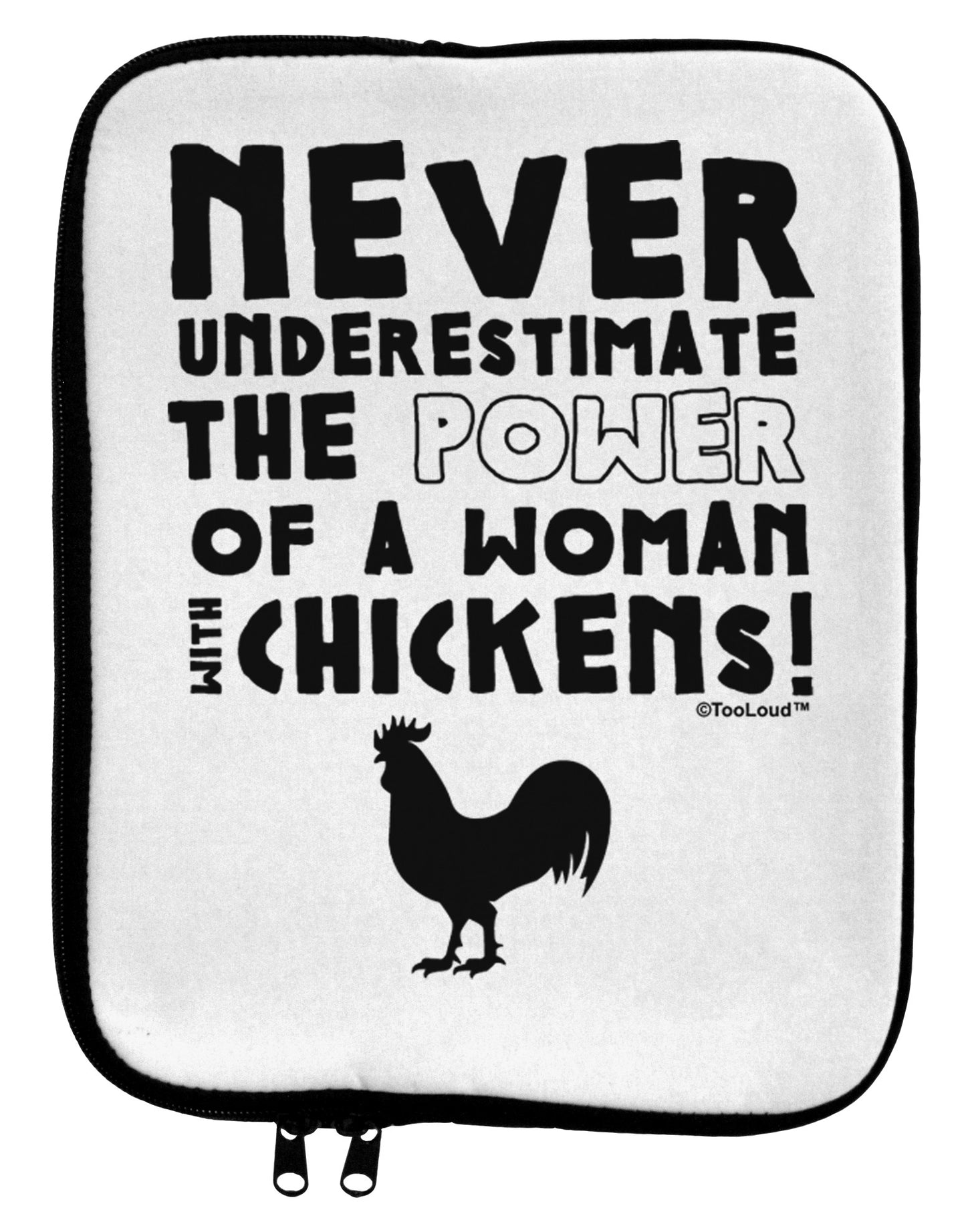 A Woman With Chickens 9 x 11.5 Tablet Sleeve by TooLoud-TooLoud-White-Black-Davson Sales