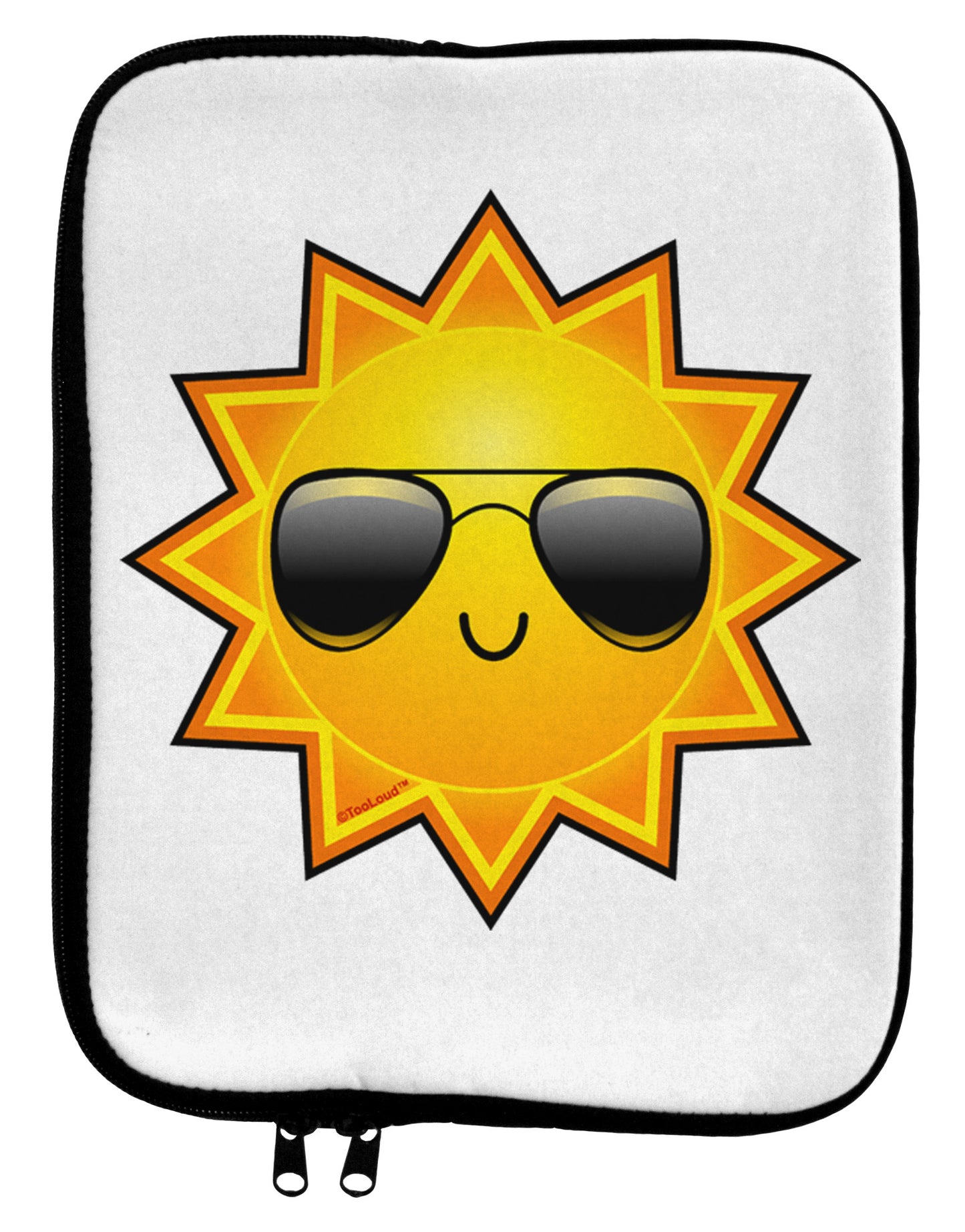 Sun With Sunglasses 9 x 11.5 Tablet Sleeve by TooLoud-TooLoud-White-Black-Davson Sales