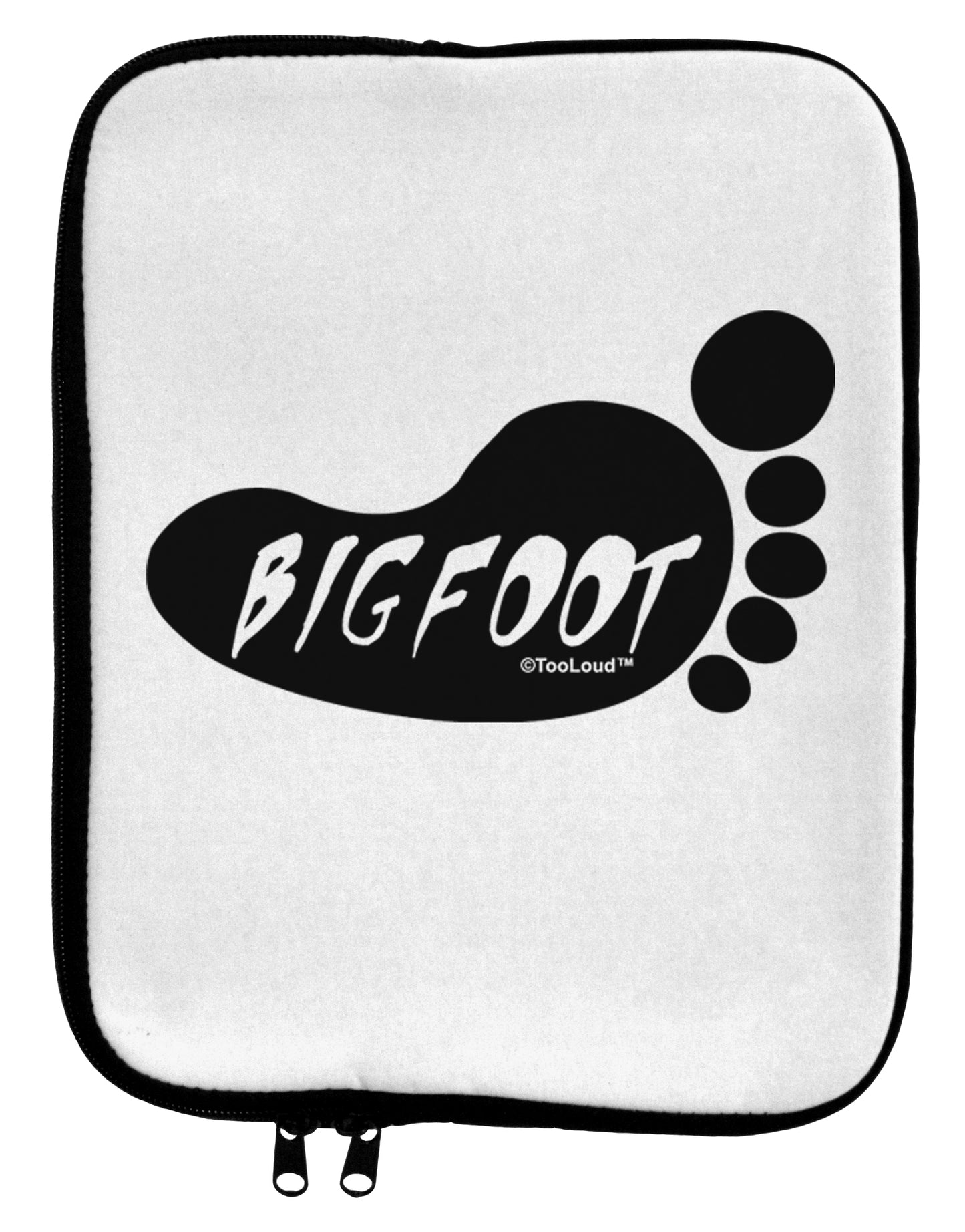 Bigfoot 9 x 11.5 Tablet Sleeve by TooLoud-TooLoud-White-Black-Davson Sales