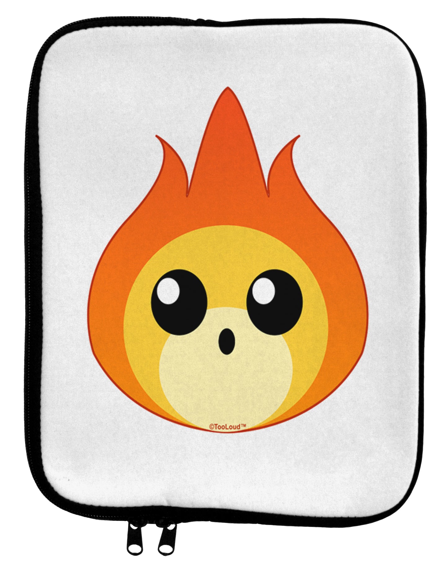 Cute Fireball Design 9 x 11.5 Tablet Sleeve-TooLoud-White-Black-Davson Sales
