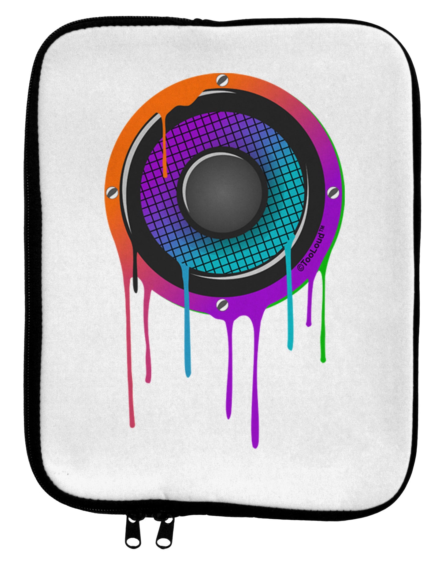 Paint Drips Speaker 9 x 11.5 Tablet Sleeve-TooLoud-White-Black-Davson Sales