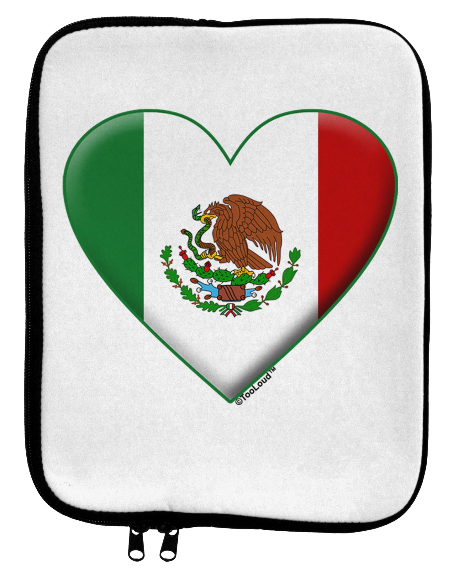Mexican Flag Heart - Beveled 9 x 11.5 Tablet Sleeve by TooLoud-TooLoud-White-Black-Davson Sales