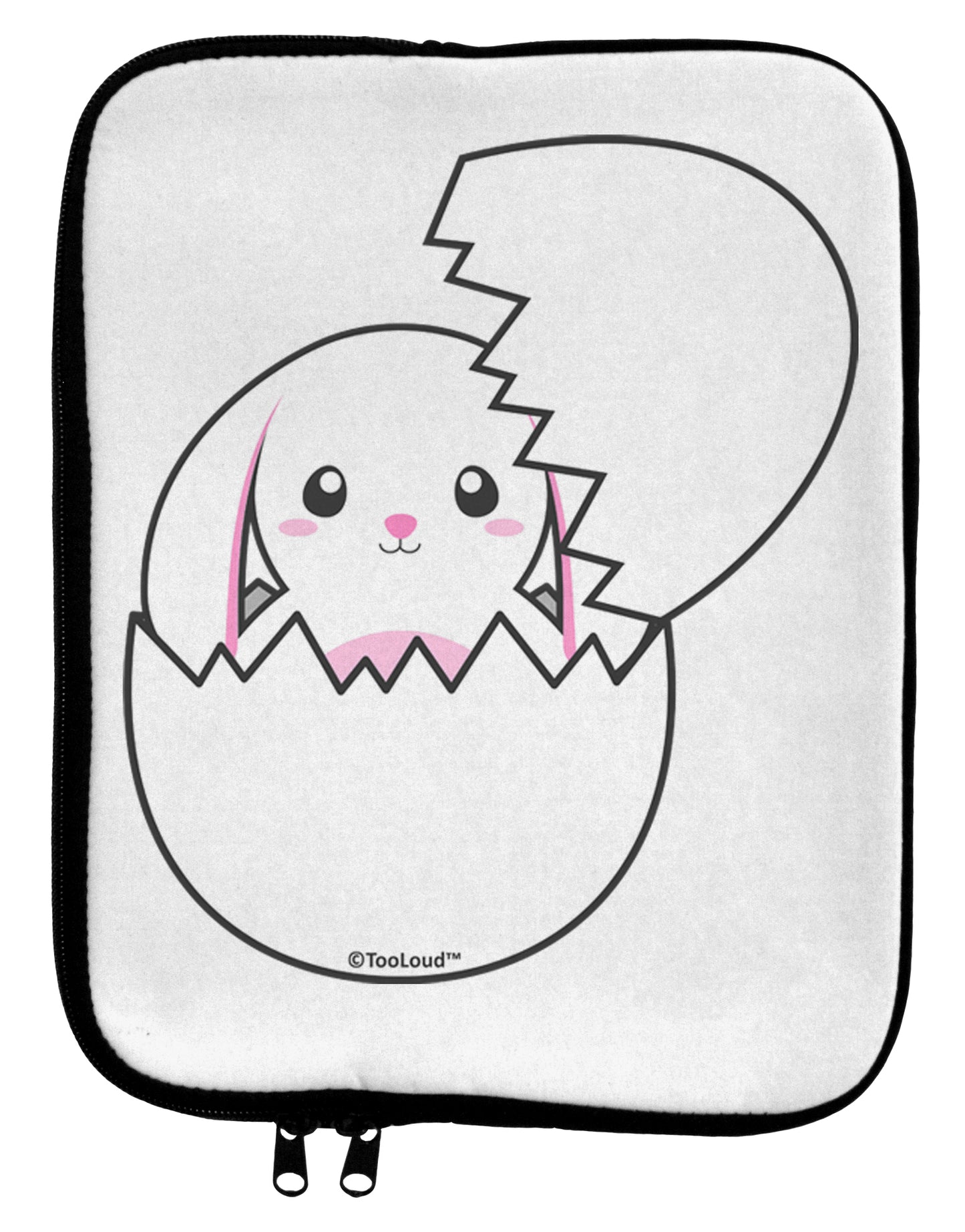 Cute Easter Bunny Hatching 9 x 11.5 Tablet Sleeve by TooLoud-TooLoud-White-Black-Davson Sales