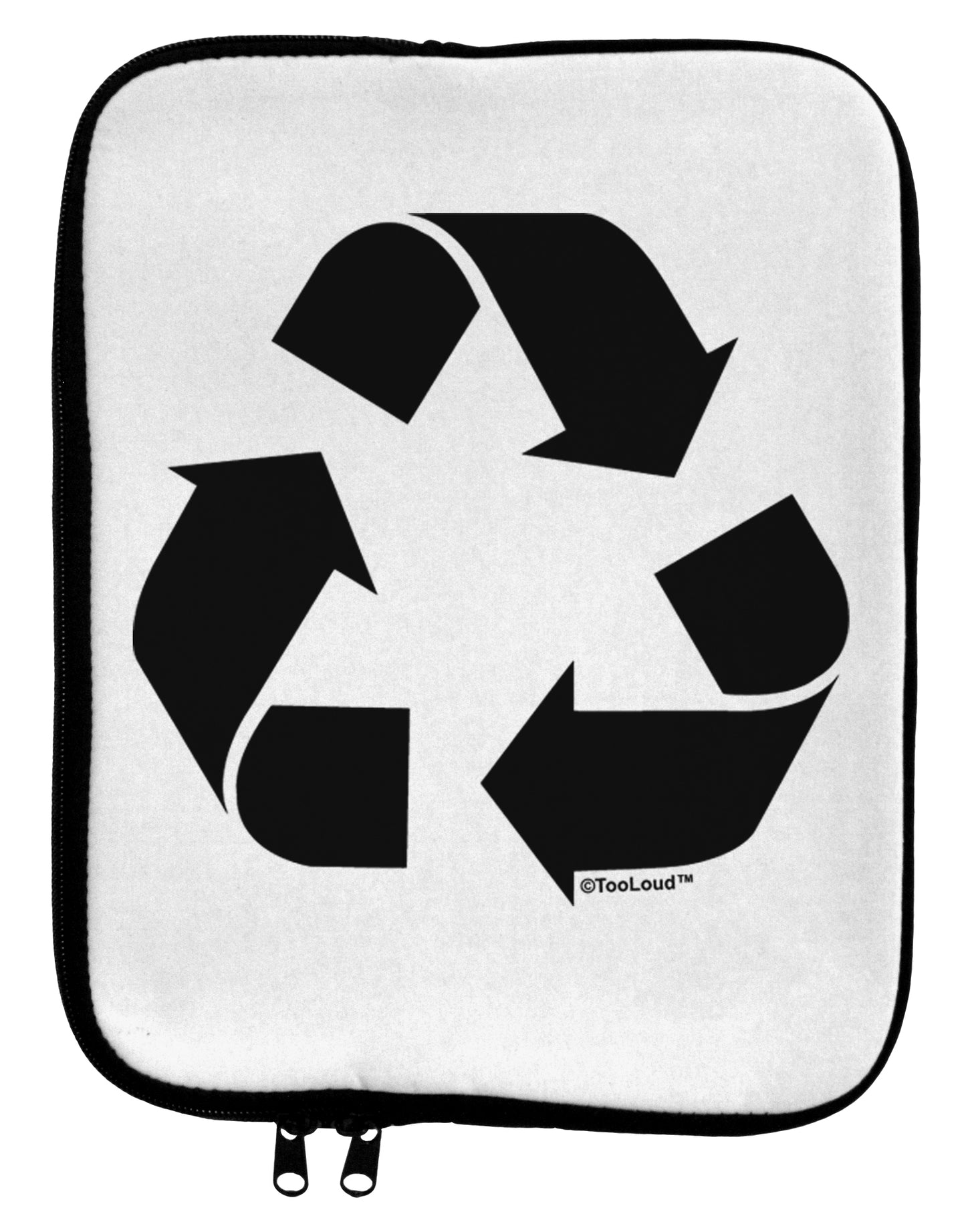 Recycle Black and White 9 x 11.5 Tablet Sleeve by TooLoud-TooLoud-White-Black-Davson Sales