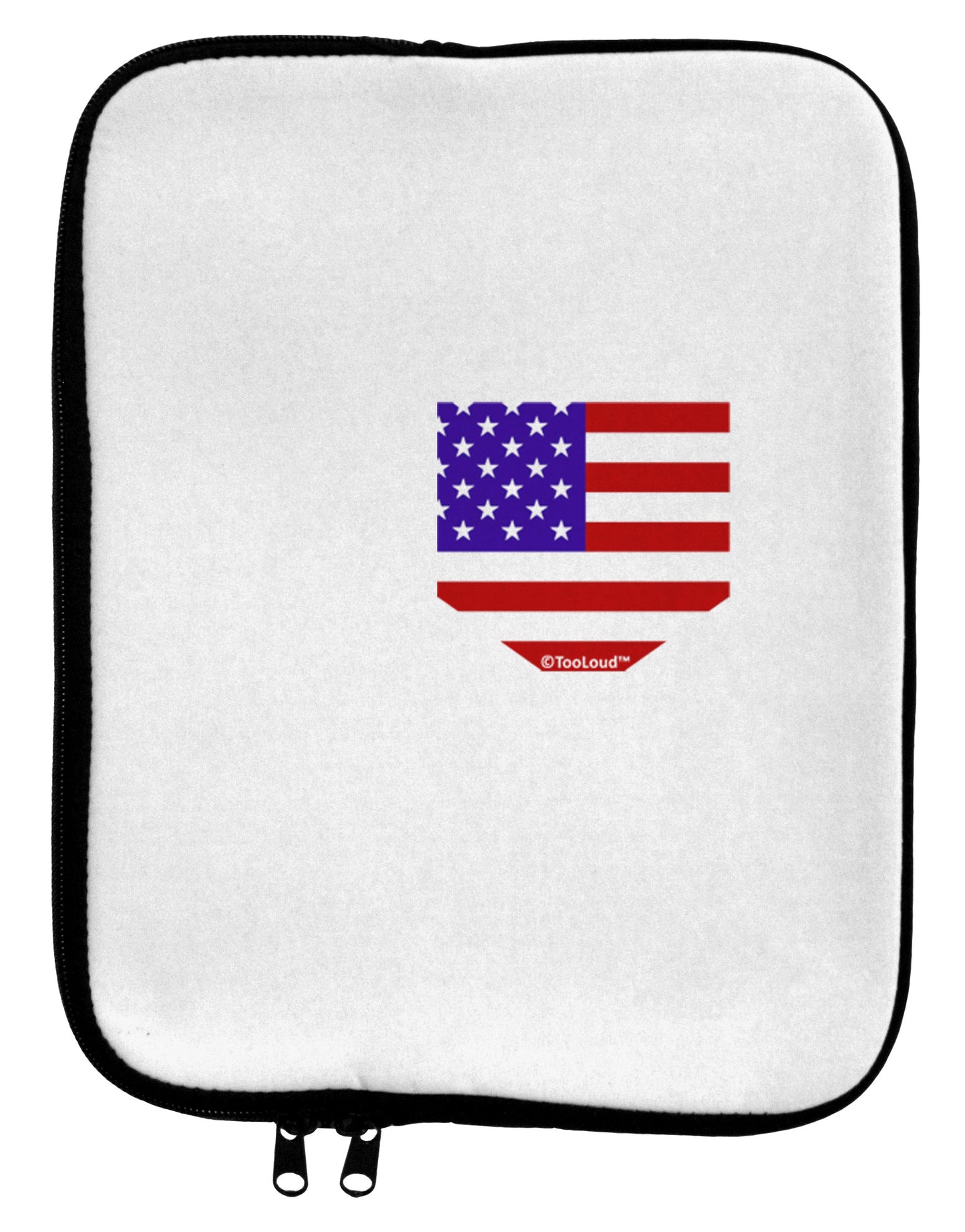 American Flag Faux Pocket Design 9 x 11.5 Tablet Sleeve by TooLoud-TooLoud-White-Black-Davson Sales