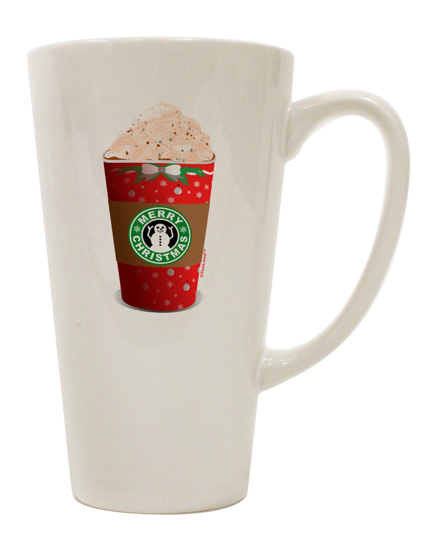 Elevate Your Holiday Sipping Experience with the Merry Christmas Latte Cup - TooLoud-Conical Latte Mug-TooLoud-White-Davson Sales