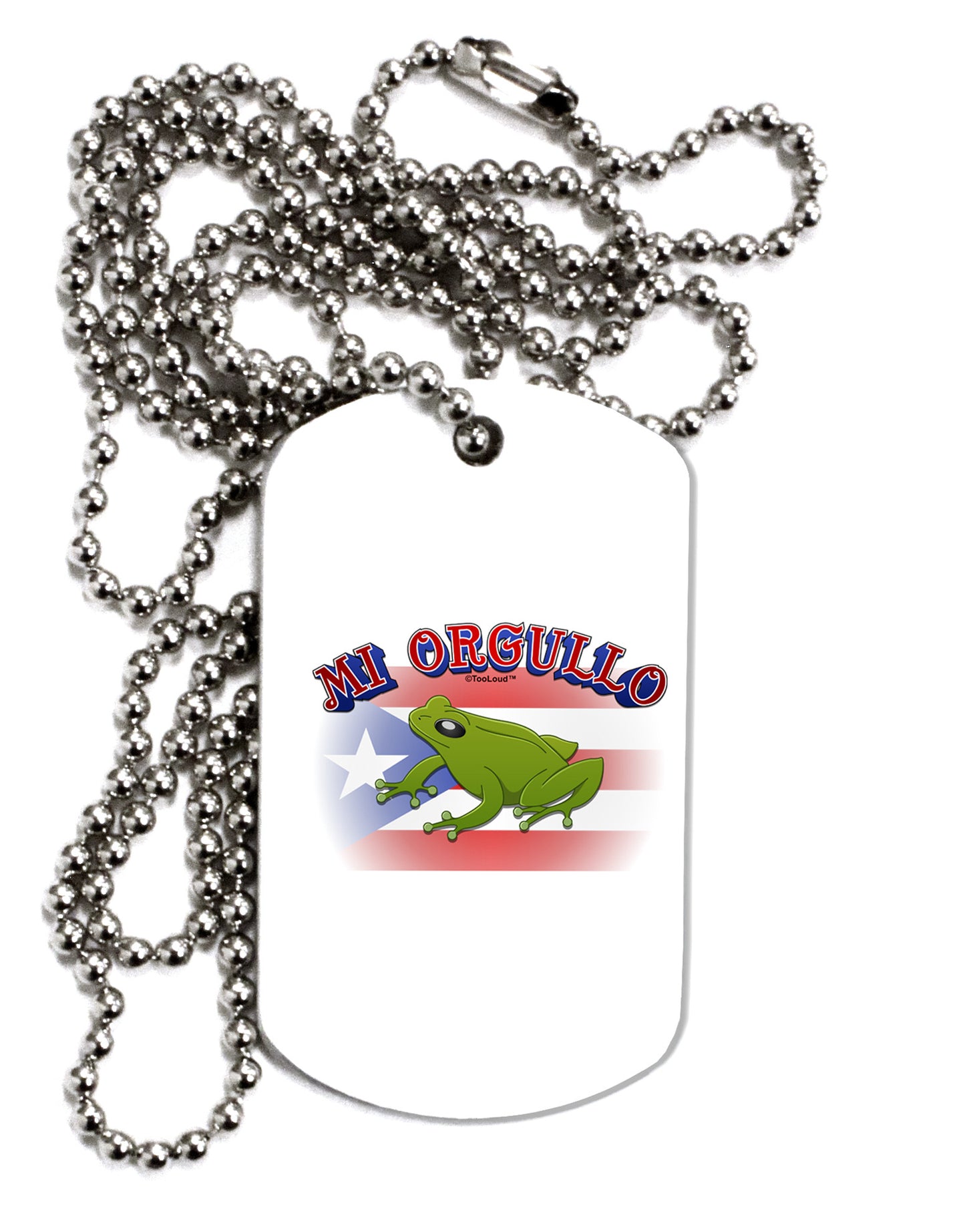 Mi Orgullo Coqui Adult Dog Tag Chain Necklace-Dog Tag Necklace-TooLoud-1 Piece-Davson Sales