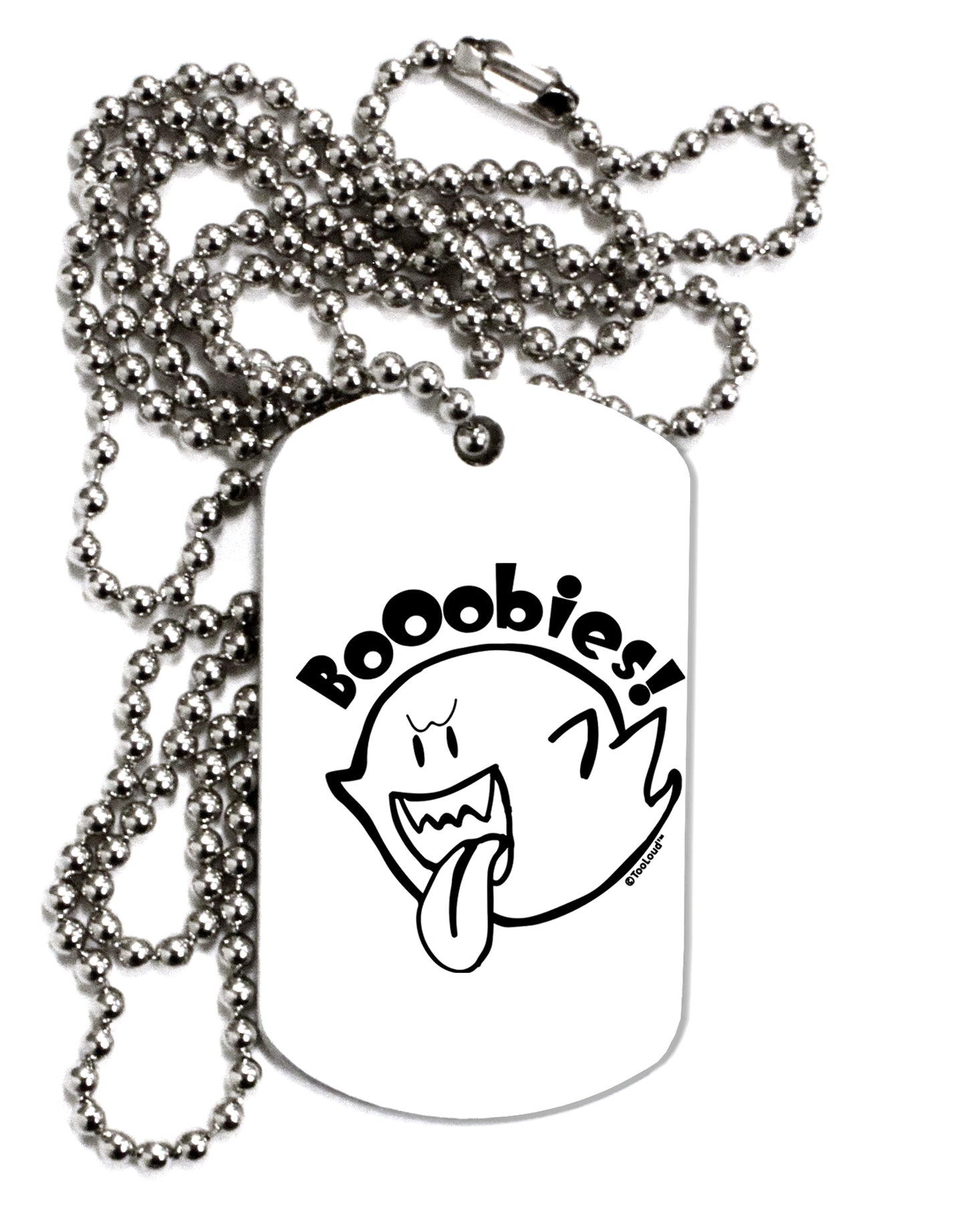 TooLoud Booobies Adult Dog Tag Chain Necklace-Dog Tag Necklace-TooLoud-1 Piece-Davson Sales