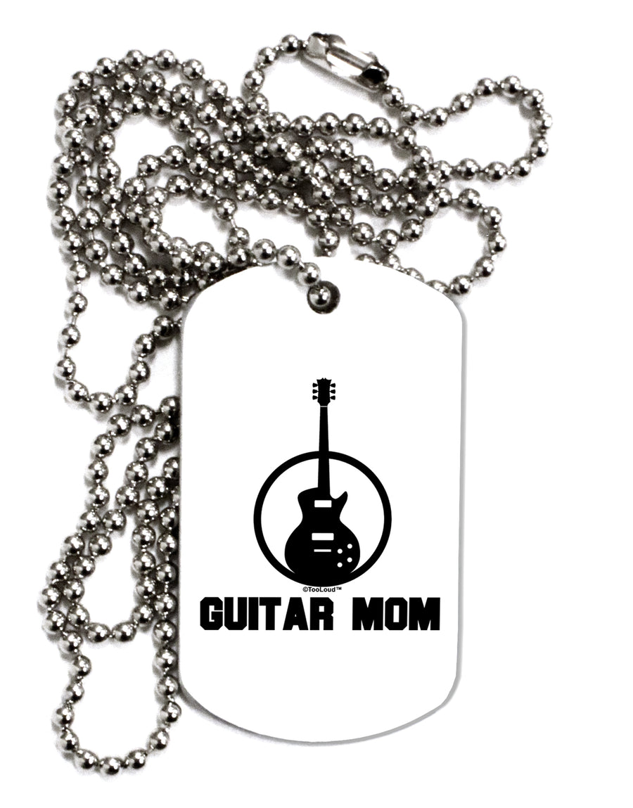 Guitar Mom - Mother's Day Design Adult Dog Tag Chain Necklace by TooLoud-Necklaces-TooLoud-White-Davson Sales