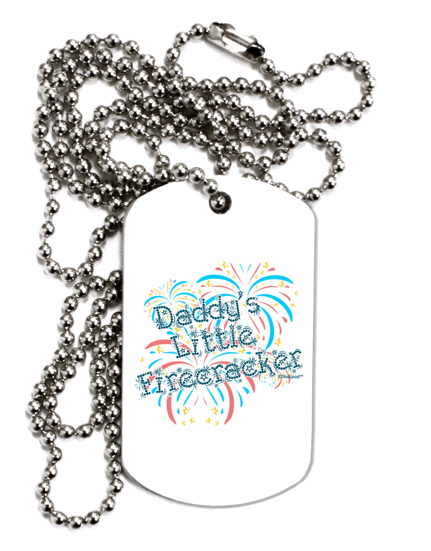 Daddy's Little Firecracker Adult Dog Tag Chain Necklace-Dog Tag Necklace-TooLoud-White-Davson Sales