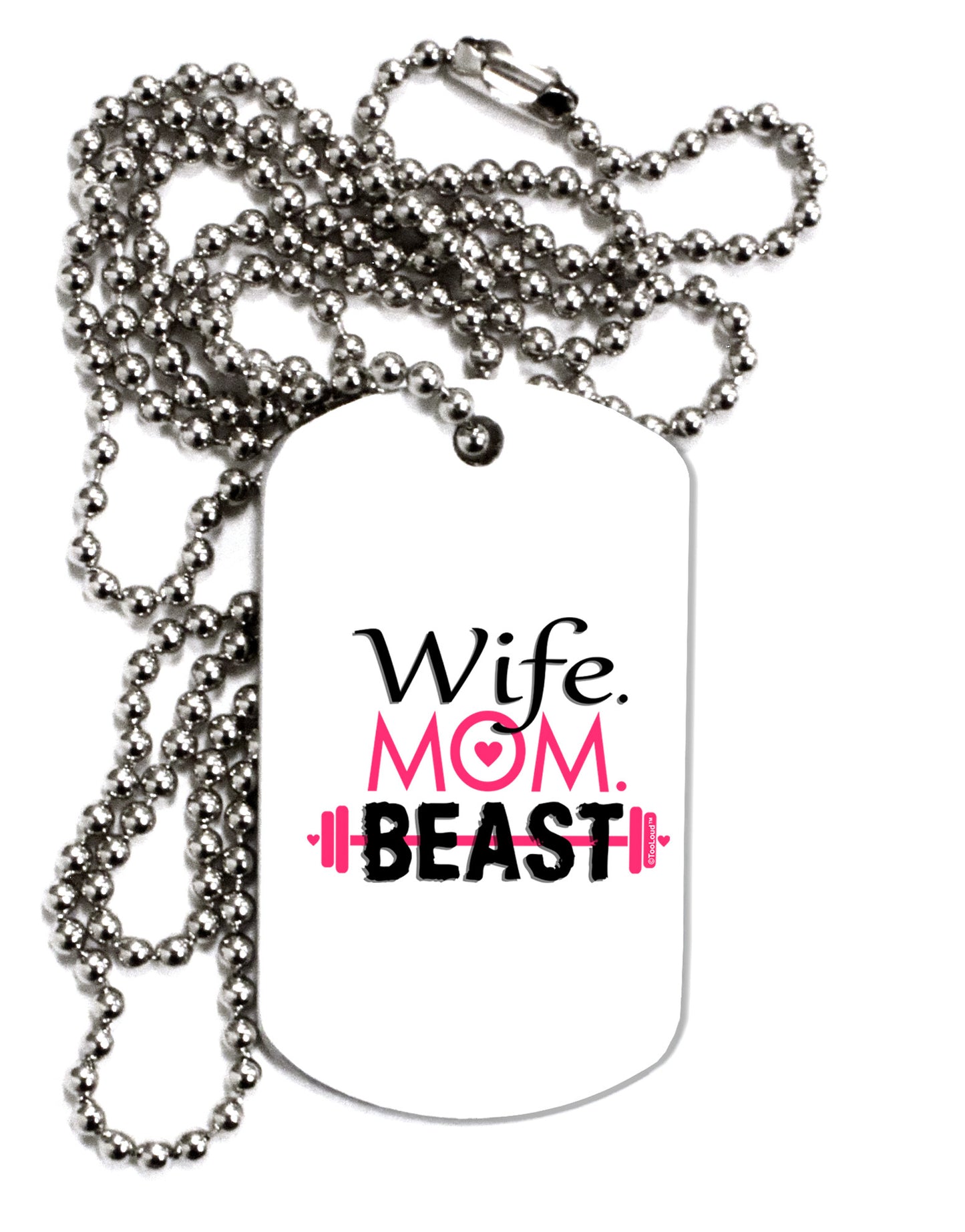 Wife Mom Beast Adult Dog Tag Chain Necklace-Dog Tag Necklace-TooLoud-1 Piece-Davson Sales