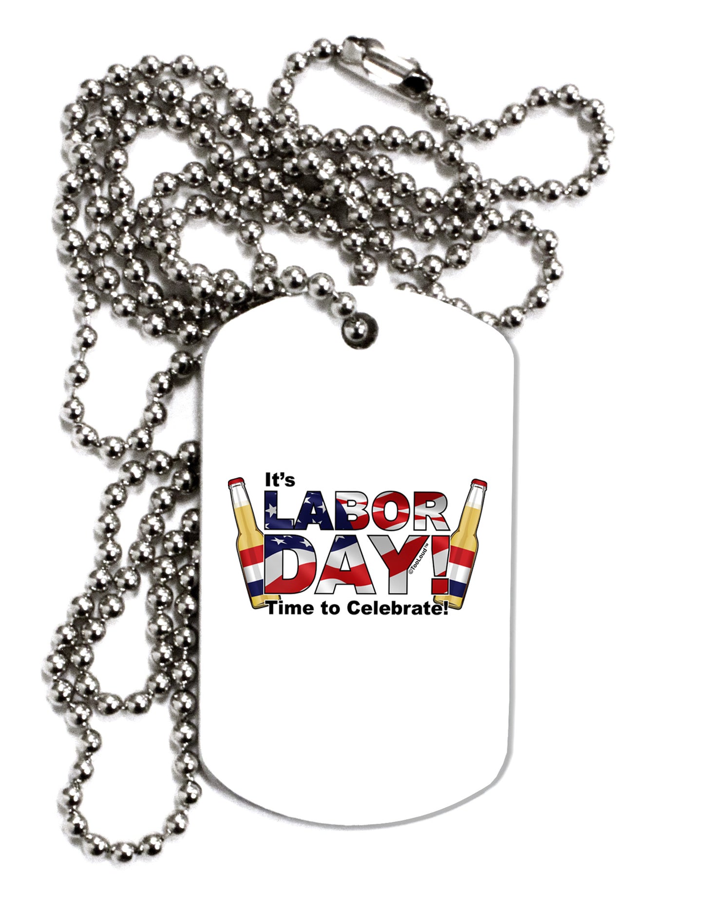Labor Day - Celebrate Adult Dog Tag Chain Necklace-Dog Tag Necklace-TooLoud-1 Piece-Davson Sales