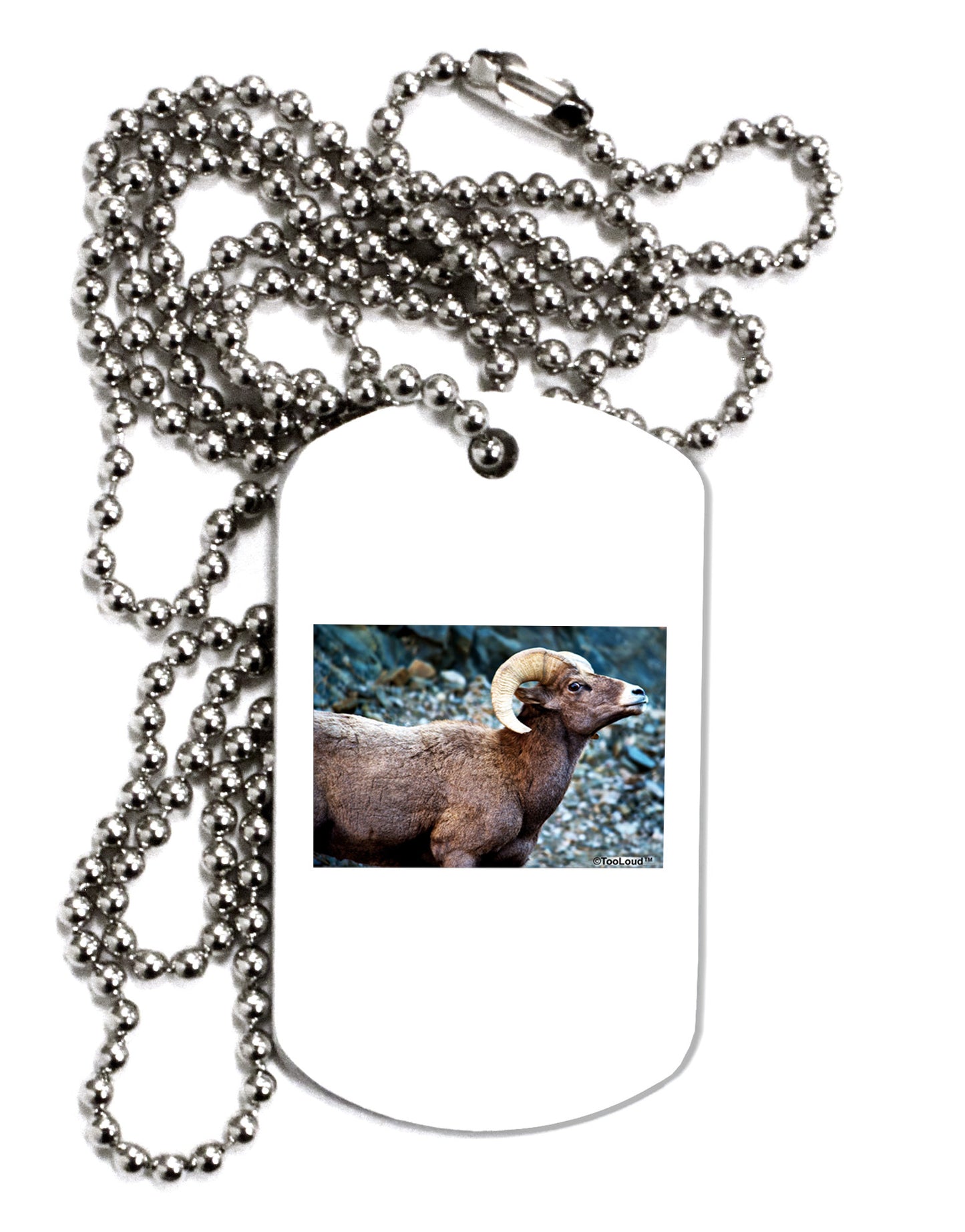 TooLoud Wide Eyed Big Horn Adult Dog Tag Chain Necklace-Dog Tag Necklace-TooLoud-1 Piece-Davson Sales