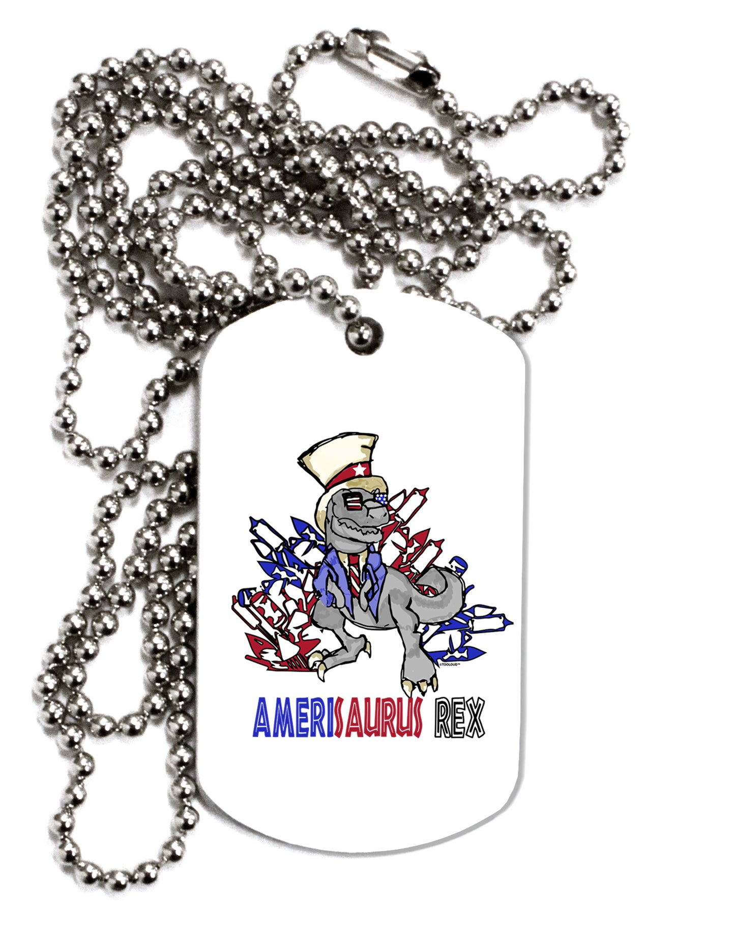 TooLoud AMERISAURUS REX Adult Dog Tag Chain Necklace-Dog Tag Necklace-TooLoud-1 Piece-Davson Sales