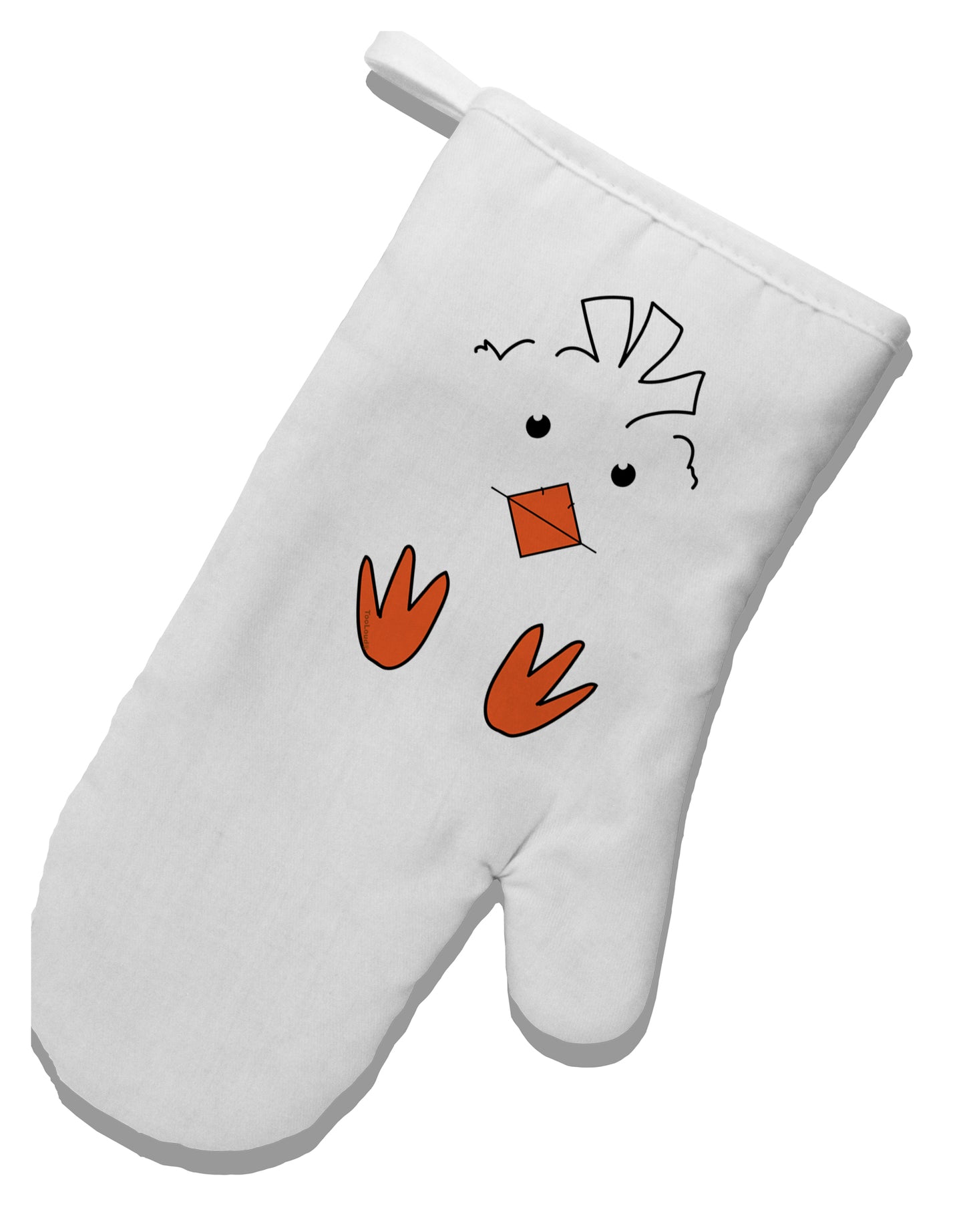 TooLoud Cute Easter Chick Face White Printed Fabric Oven Mitt-OvenMitts-TooLoud-Davson Sales