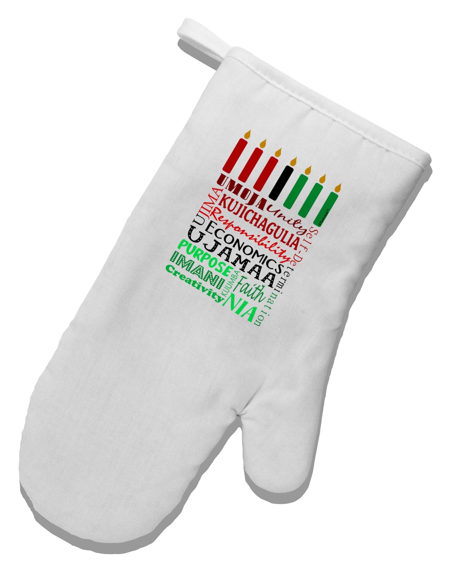 7 Principles Box White Printed Fabric Oven Mitt-Oven Mitt-TooLoud-White-Davson Sales