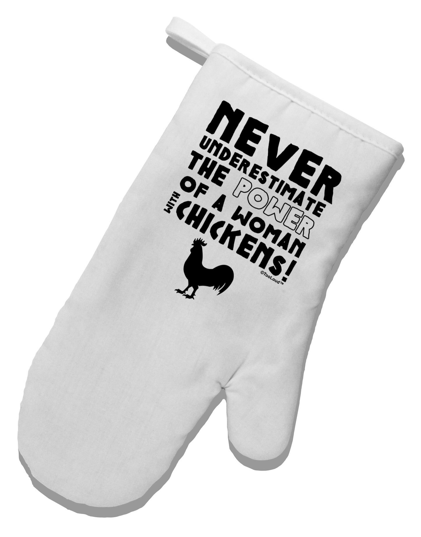 A Woman With Chickens White Printed Fabric Oven Mitt by TooLoud-Oven Mitt-TooLoud-White-Davson Sales