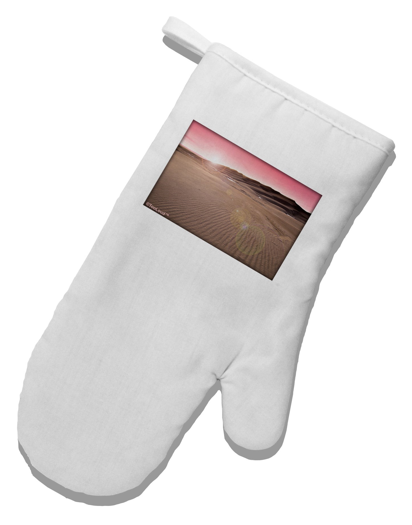 Victor Mines Pink Sunrise White Printed Fabric Oven Mitt-Oven Mitt-TooLoud-White-Davson Sales