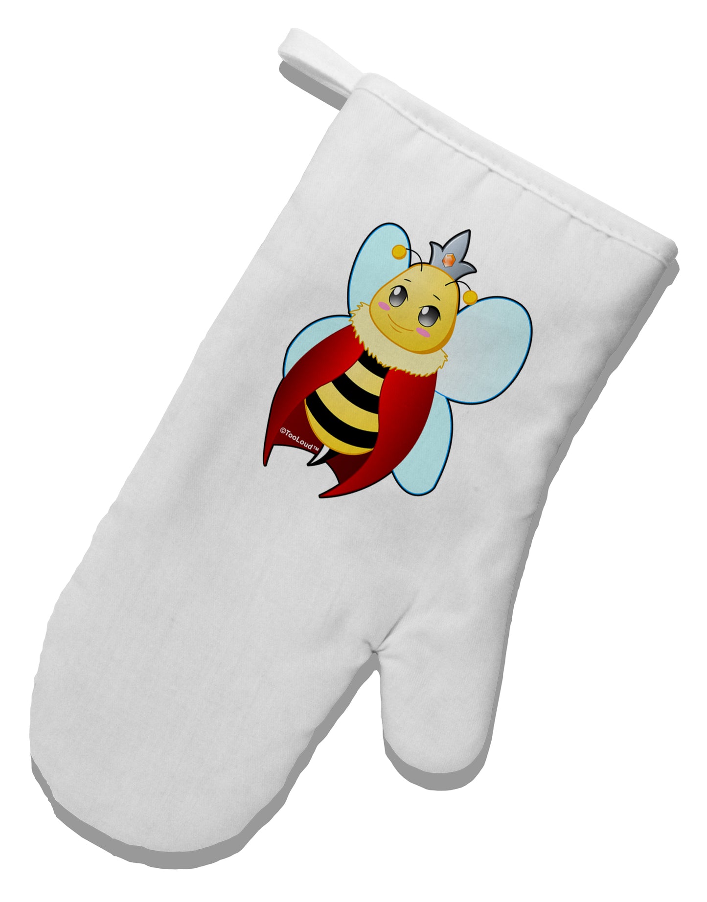 Queen Bee Mothers Day White Printed Fabric Oven Mitt by TooLoud-Oven Mitt-TooLoud-White-Davson Sales
