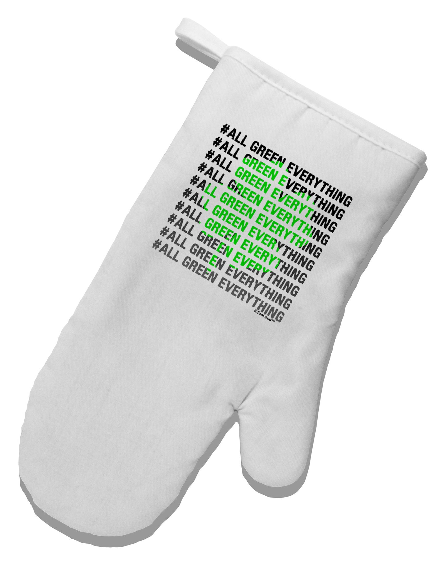 All Green Everything Clover White Printed Fabric Oven Mitt-Oven Mitt-TooLoud-White-Davson Sales