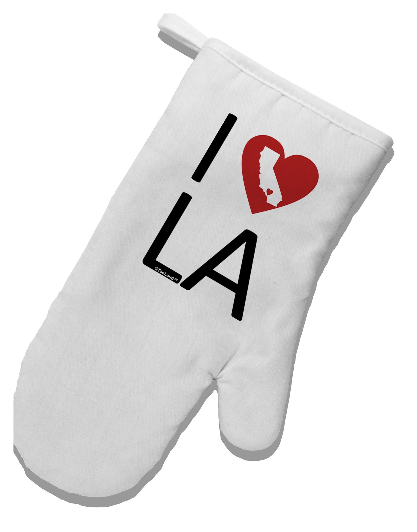 I Heart Los Angeles White Printed Fabric Oven Mitt-Oven Mitt-TooLoud-White-Davson Sales