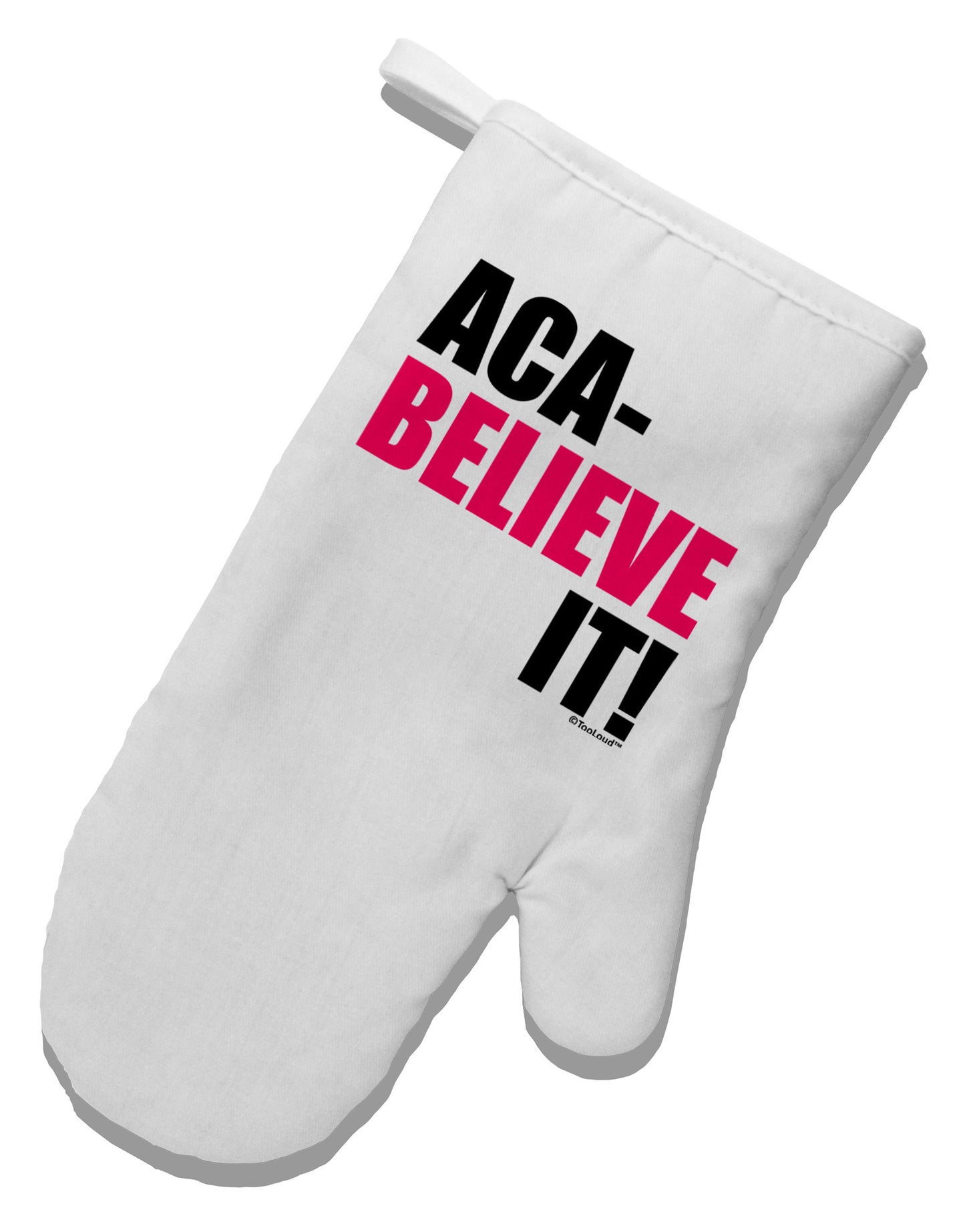 Aca Believe It White Printed Fabric Oven Mitt-Oven Mitt-TooLoud-White-Davson Sales
