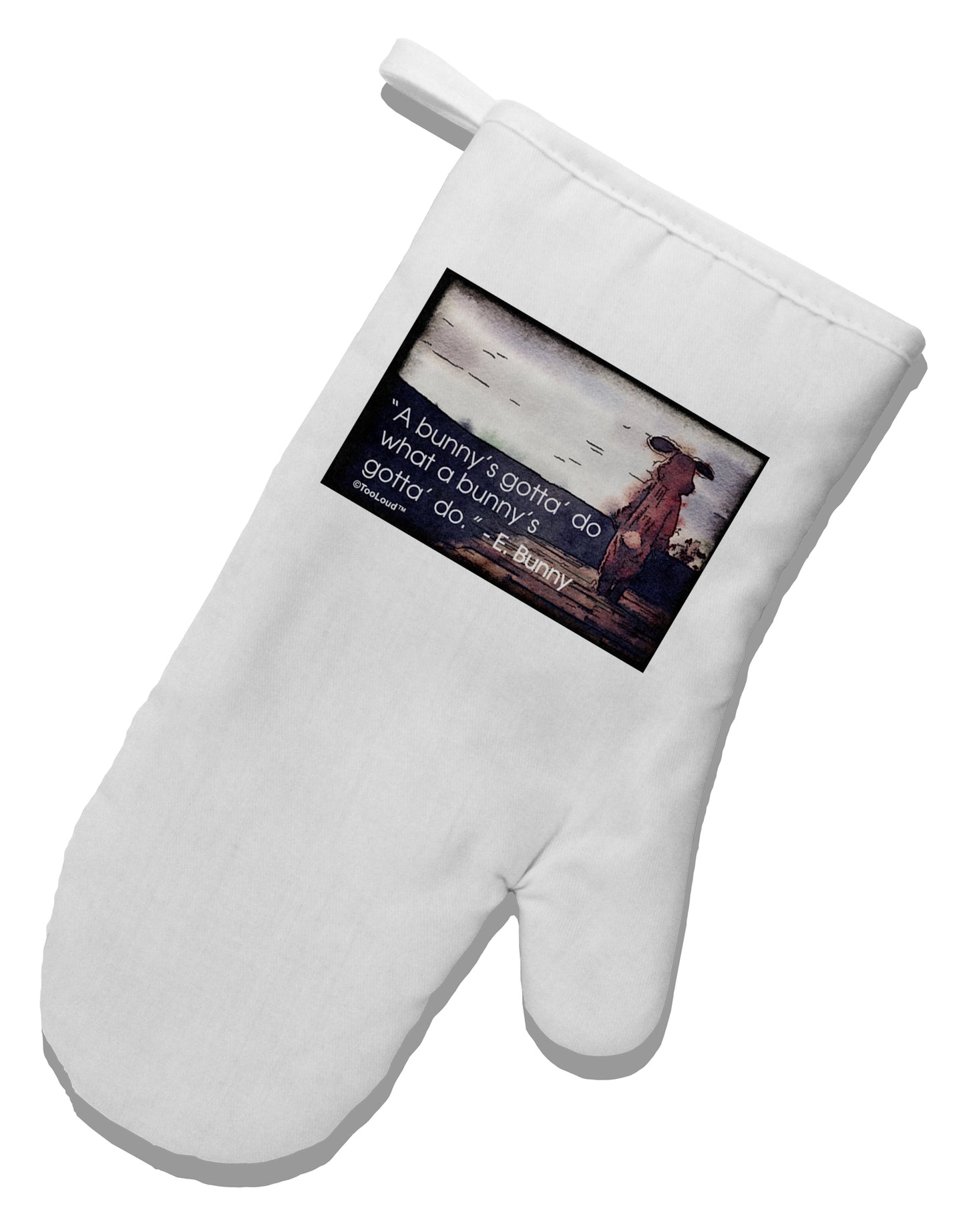 A Bunny's Gotta Do - Easter Bunny White Printed Fabric Oven Mitt by TooLoud-Oven Mitt-TooLoud-White-Davson Sales