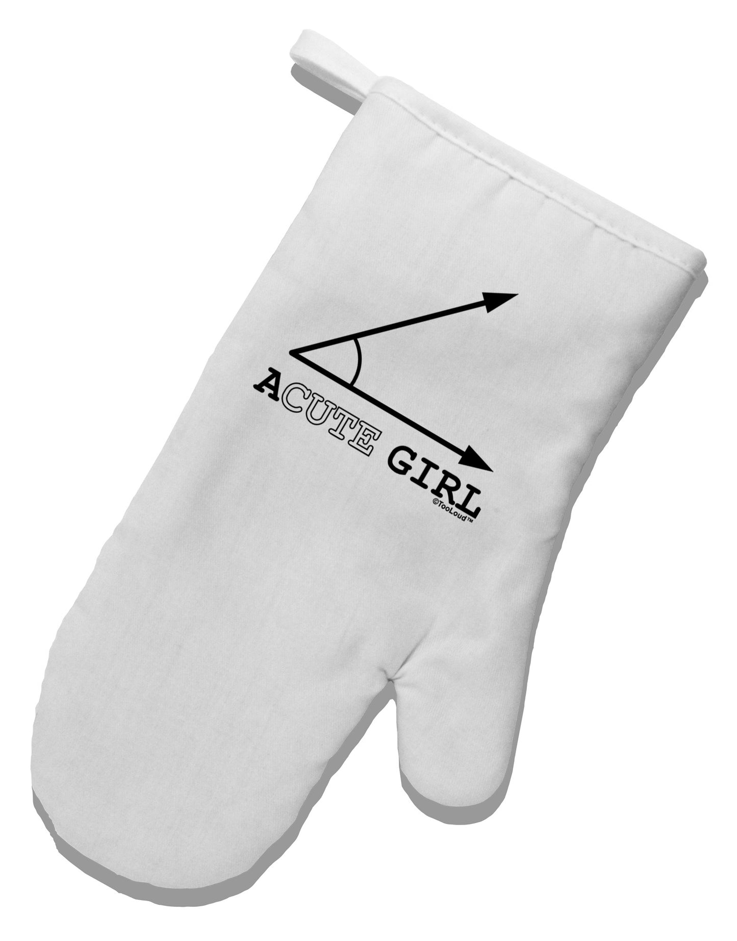 Acute Girl White Printed Fabric Oven Mitt-Oven Mitt-TooLoud-White-Davson Sales