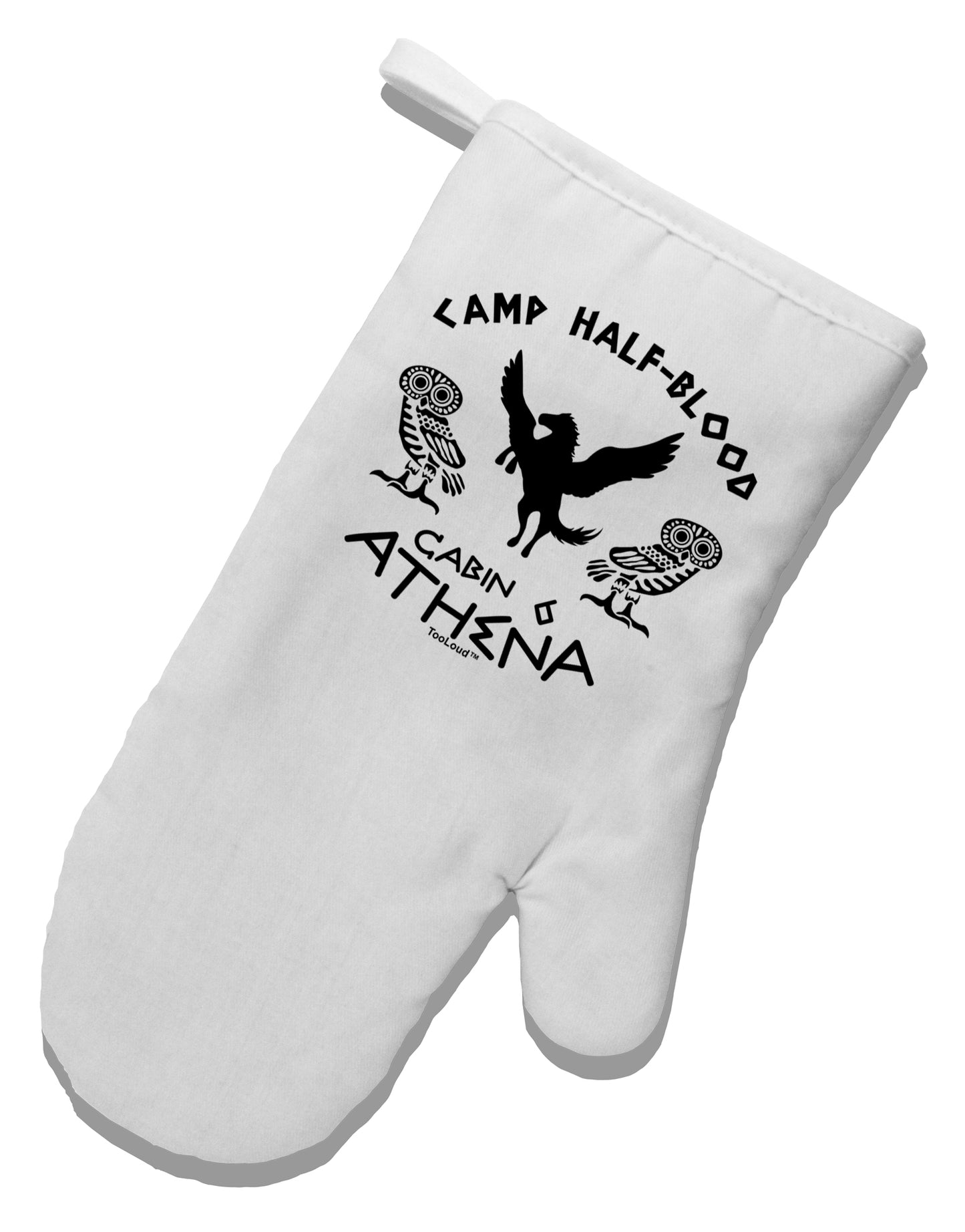 Camp Half Blood Cabin 6 Athena White Printed Fabric Oven Mitt by TooLoud-Oven Mitt-TooLoud-White-Davson Sales