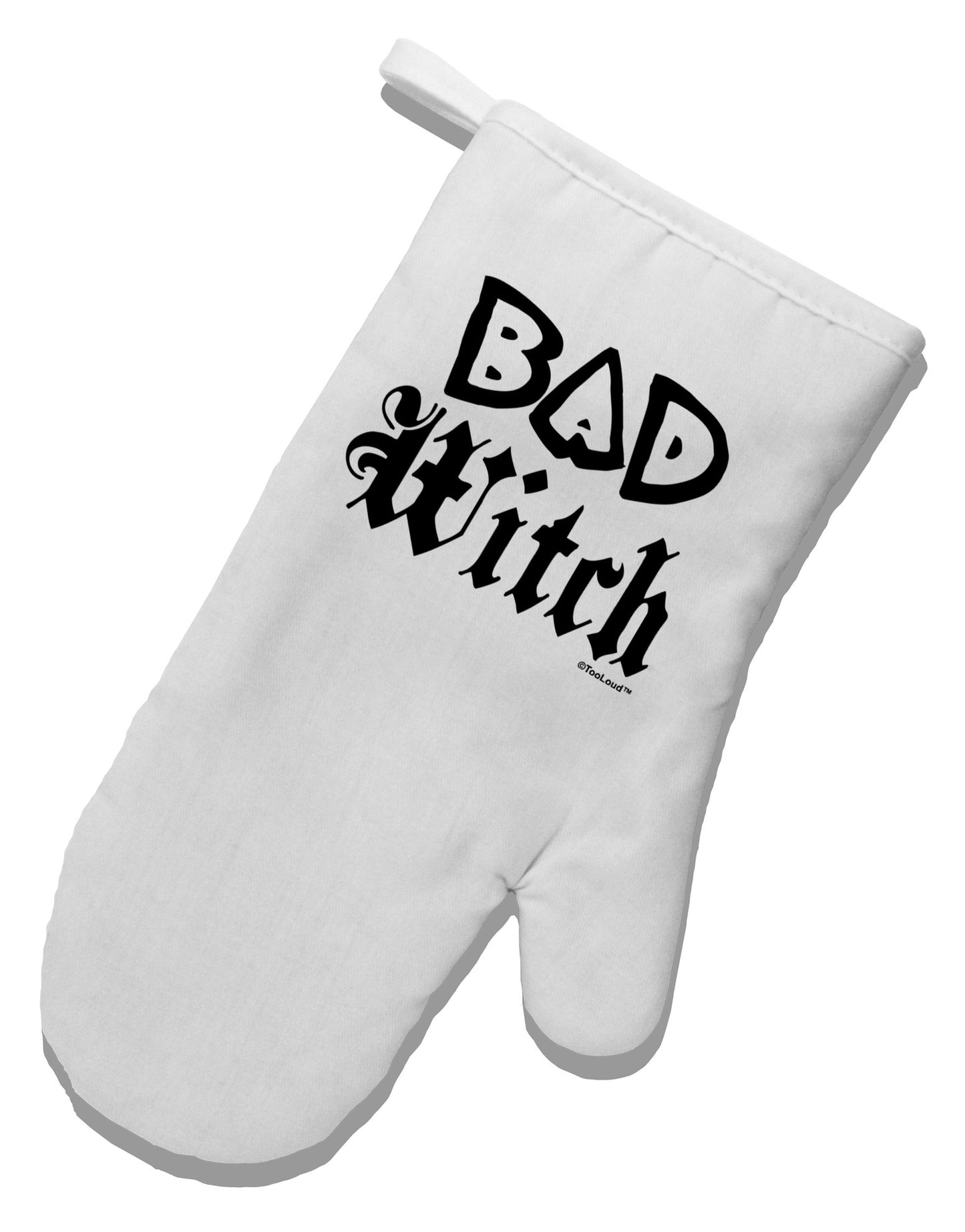 Bad Witch White Printed Fabric Oven Mitt-Oven Mitt-TooLoud-White-Davson Sales