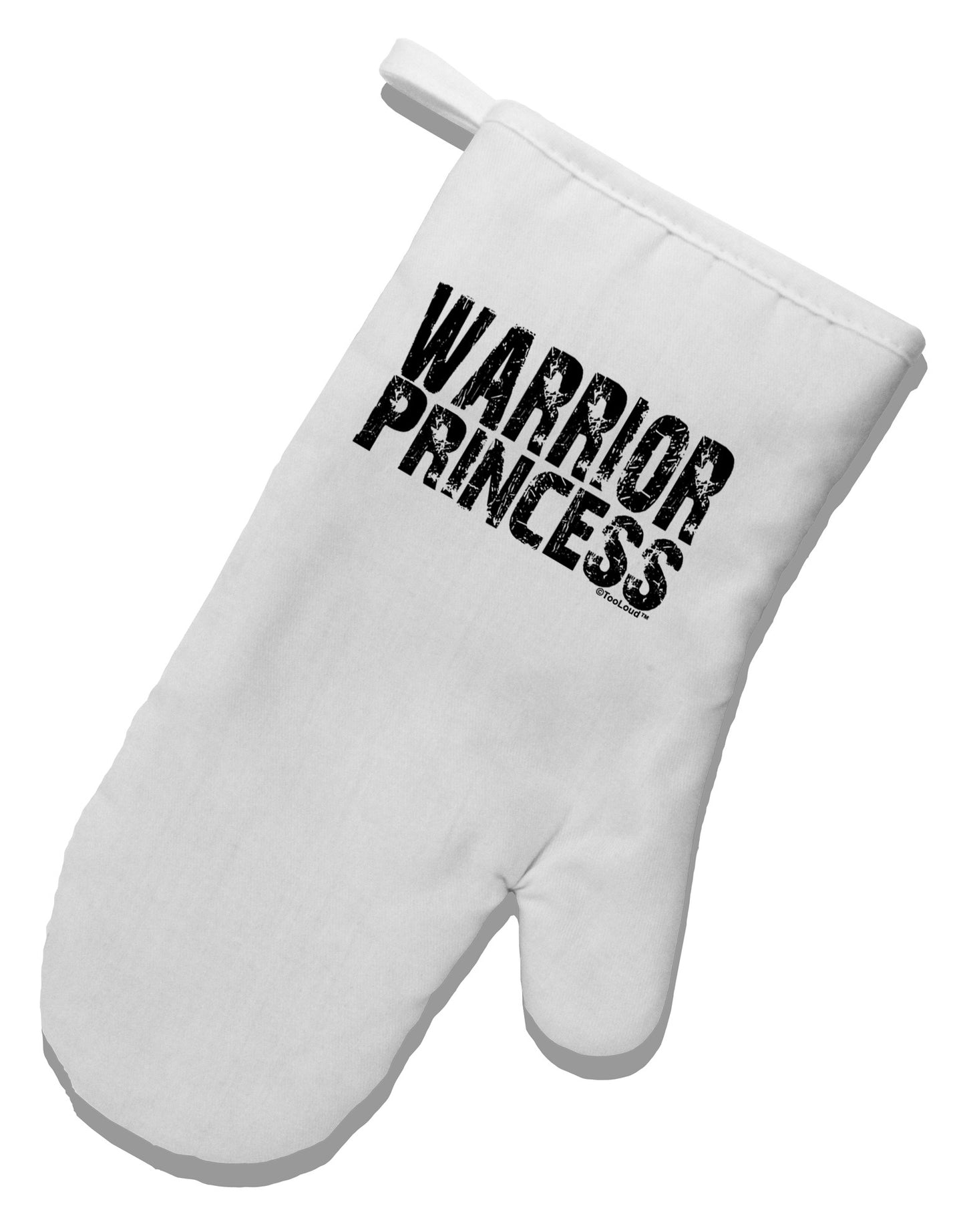 Warrior Princess Black and White White Printed Fabric Oven Mitt-Oven Mitt-TooLoud-White-Davson Sales