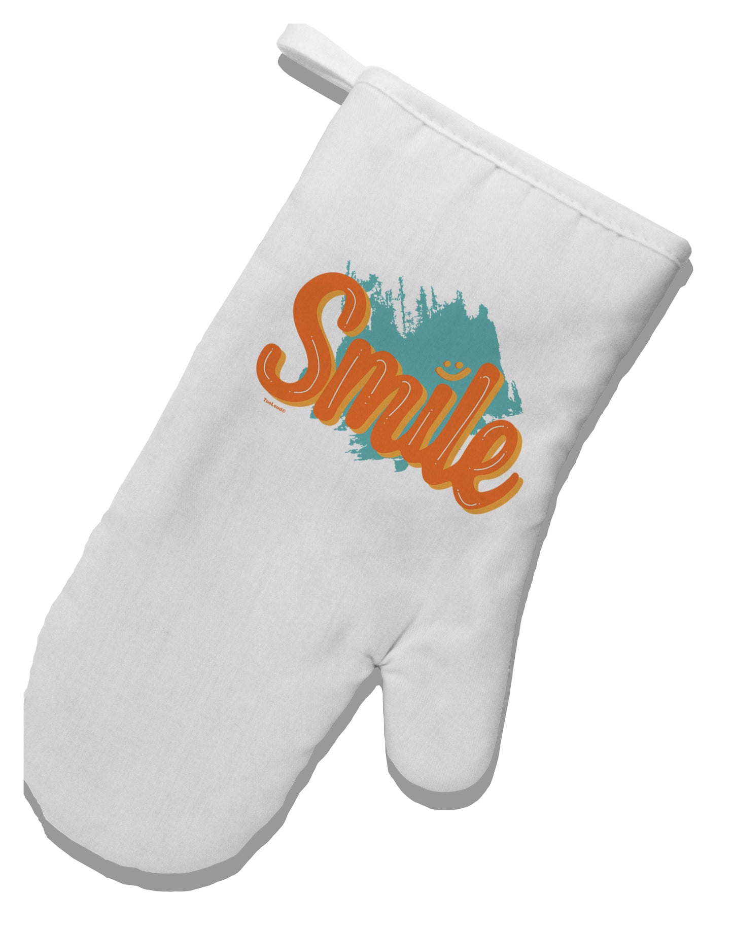 TooLoud Smile White Printed Fabric Oven Mitt-OvenMitts-TooLoud-Davson Sales
