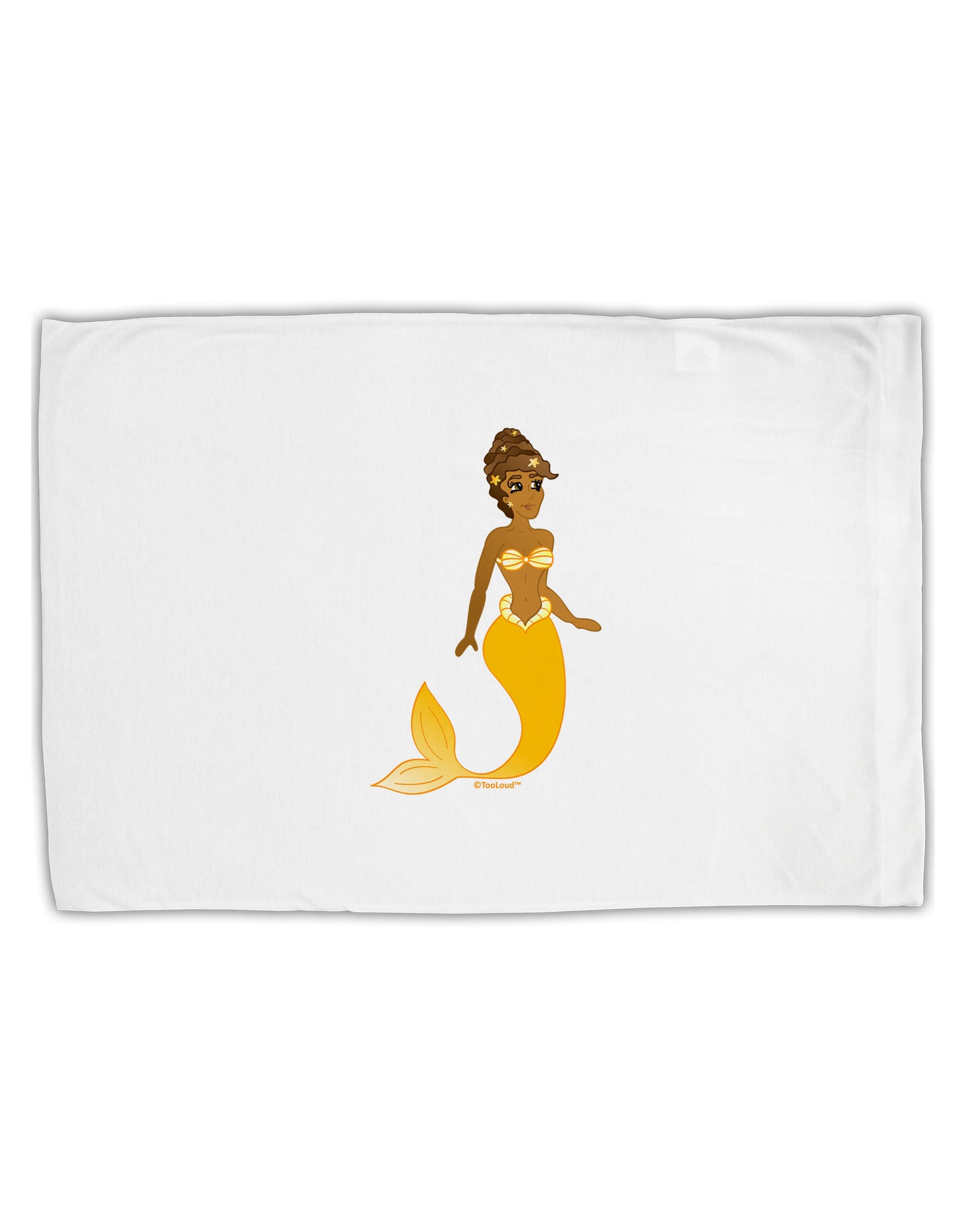 Mermaid Design - Yellow Standard Size Polyester Pillow Case-Pillow Case-TooLoud-White-Davson Sales