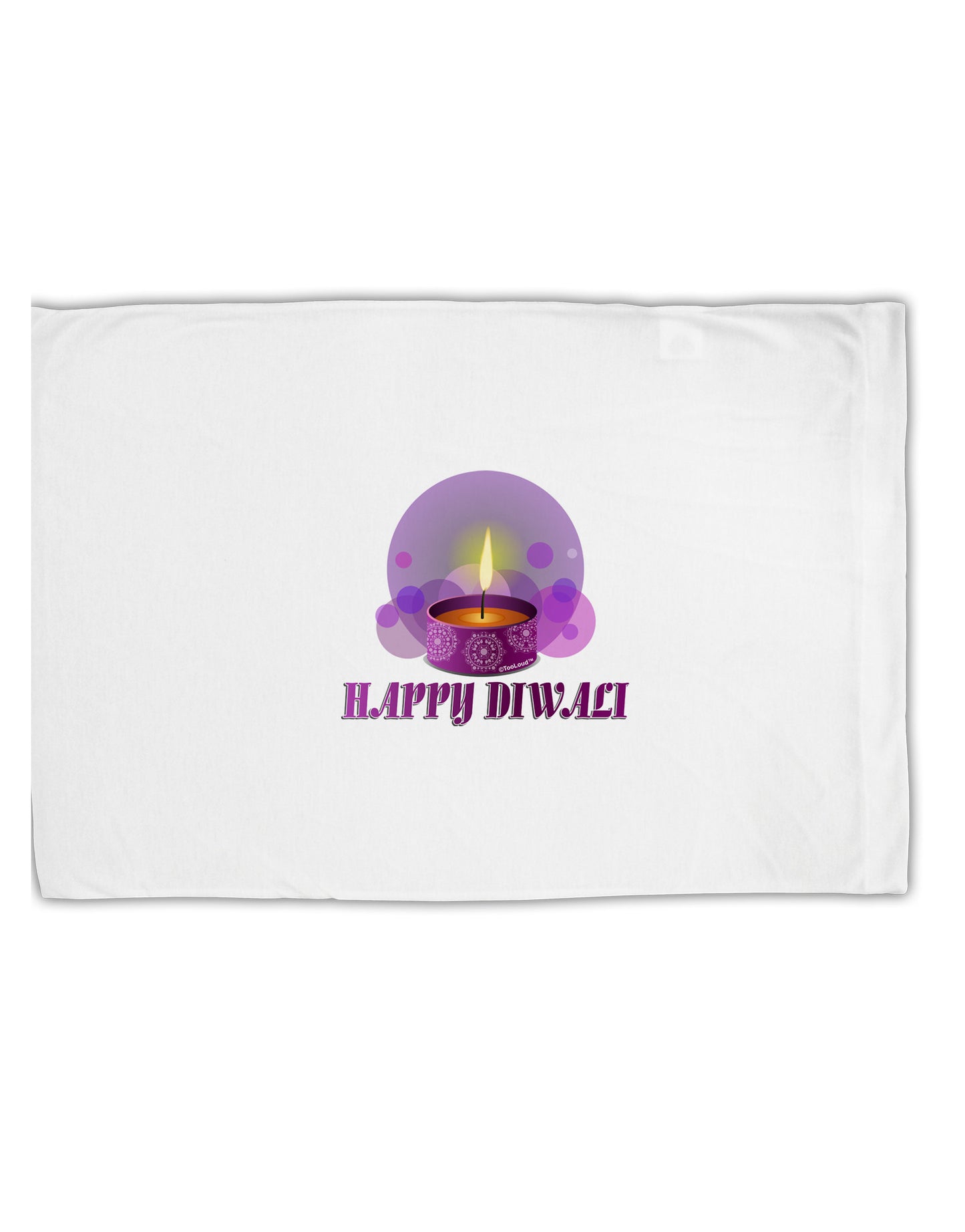 Happy Diwali Purple Candle Standard Size Polyester Pillow Case by TooLoud-Pillow Case-TooLoud-White-Davson Sales