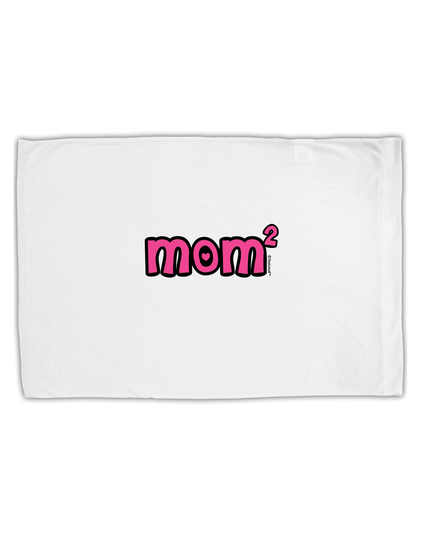 Mom Squared - Cute Mom of Two Design Standard Size Polyester Pillow Case by TooLoud-Pillow Case-TooLoud-White-Davson Sales