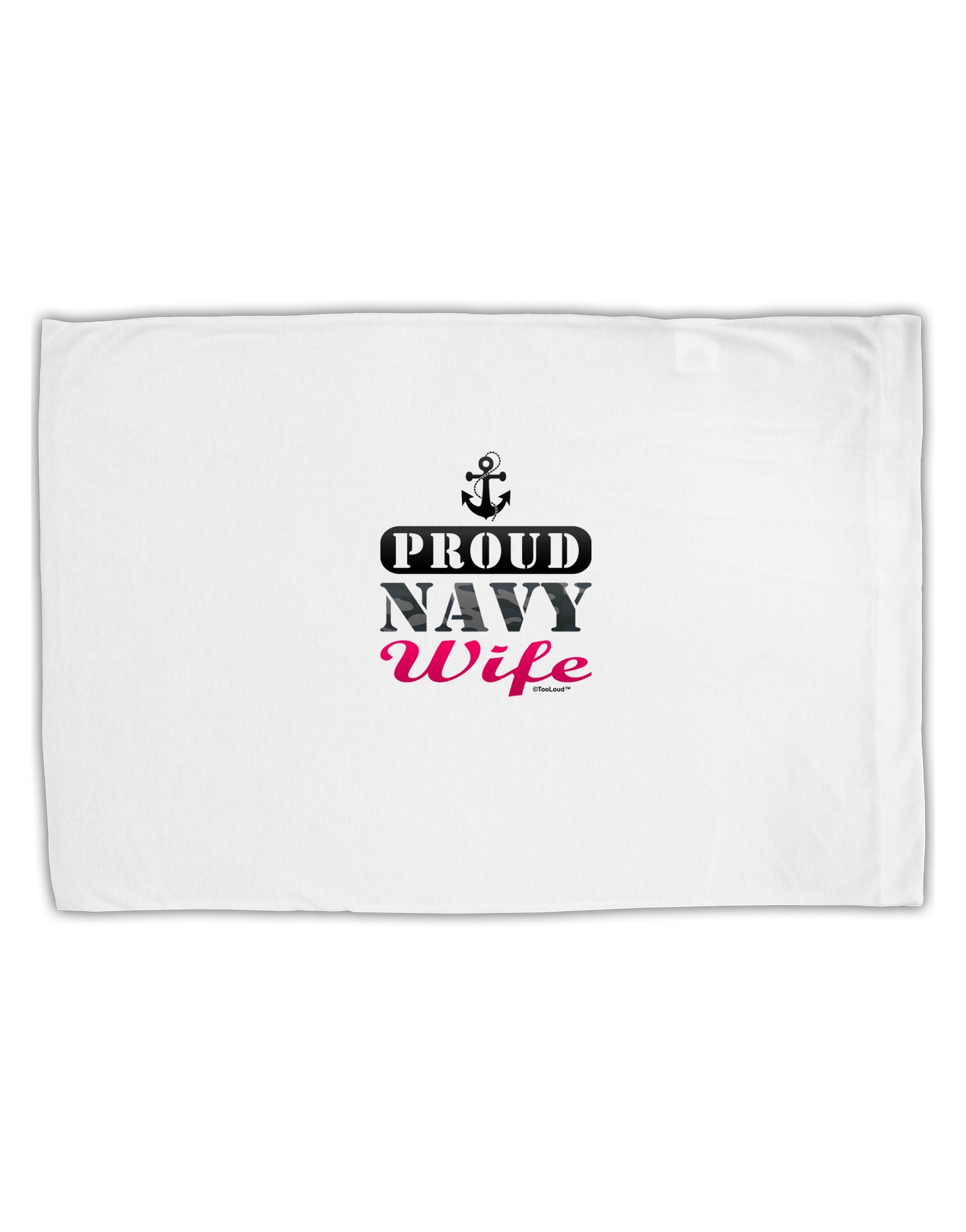 Proud Navy Wife Standard Size Polyester Pillow Case-Pillow Case-TooLoud-White-Davson Sales