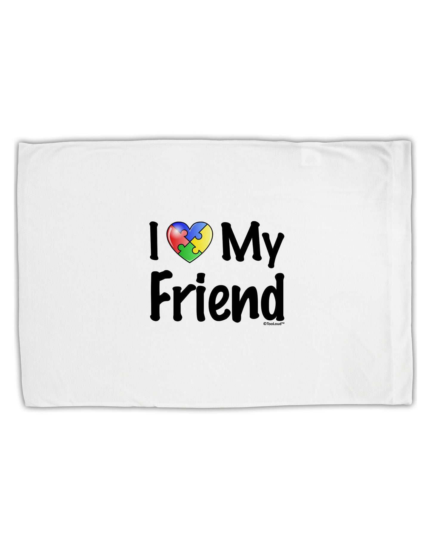I Heart My Friend - Autism Awareness Standard Size Polyester Pillow Case by TooLoud-Pillow Case-TooLoud-White-Davson Sales