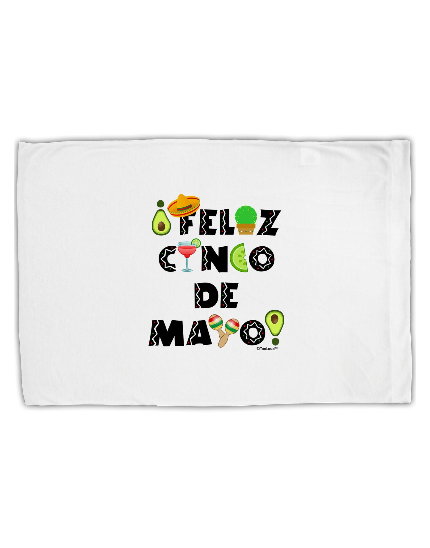 Feliz Cinco de Mayo - Fiesta Icons Standard Size Polyester Pillow Case by TooLoud-Pillow Case-TooLoud-White-Davson Sales