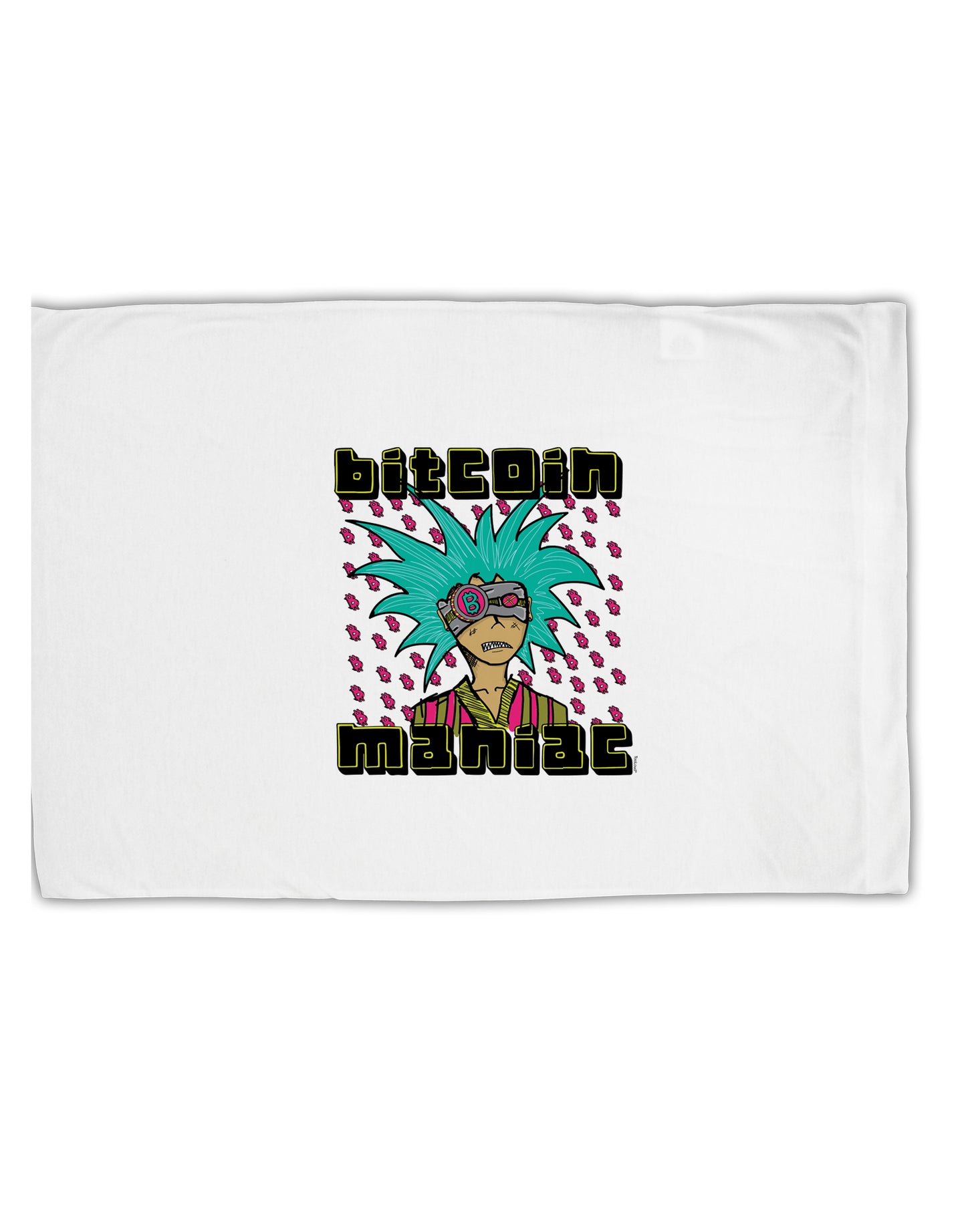 TooLoud Bitcoin Maniac Crypto Standard Size Polyester Pillow Case-Pillow Case-TooLoud-Davson Sales